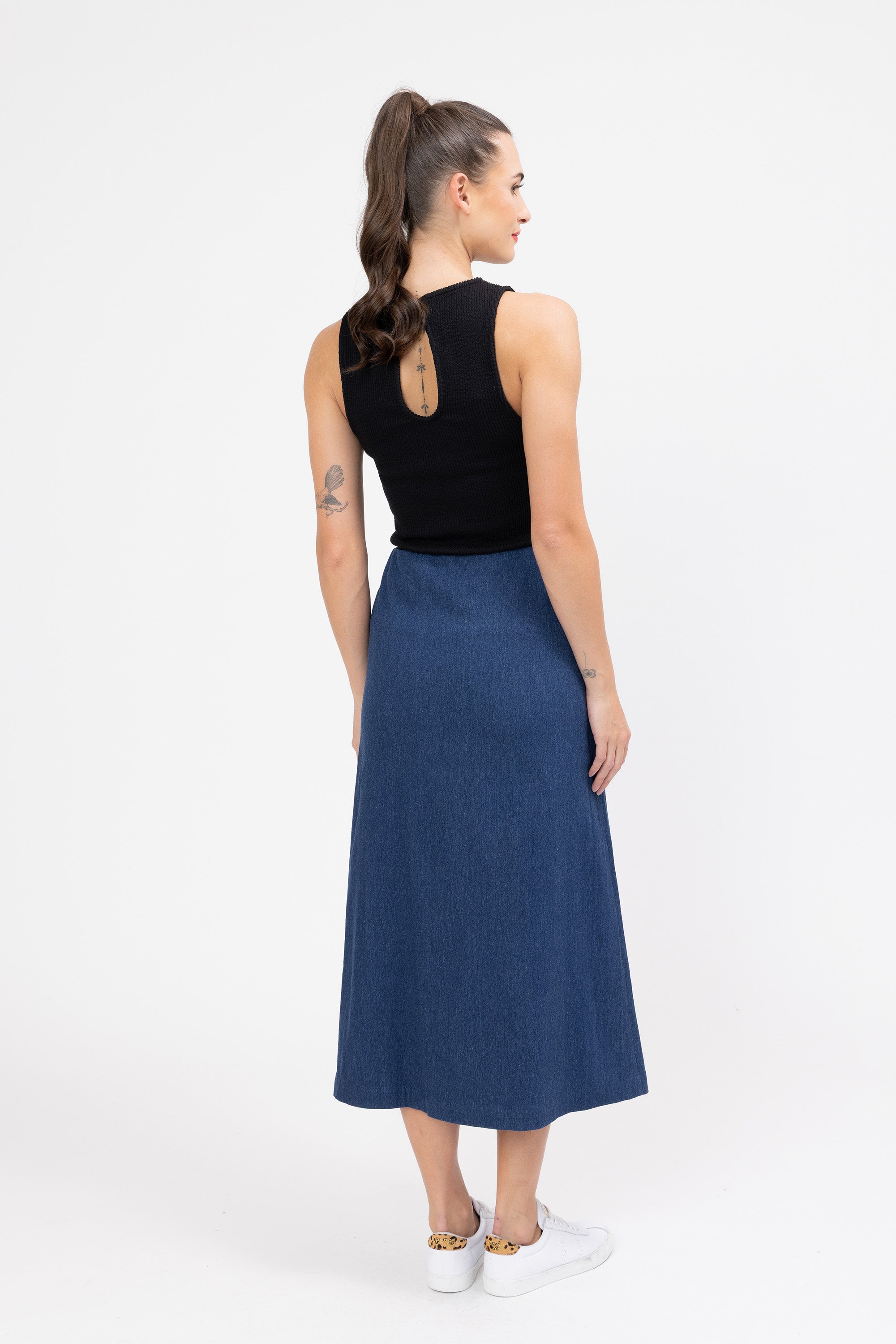 Madrid Pencil Skirt Mid Blue
