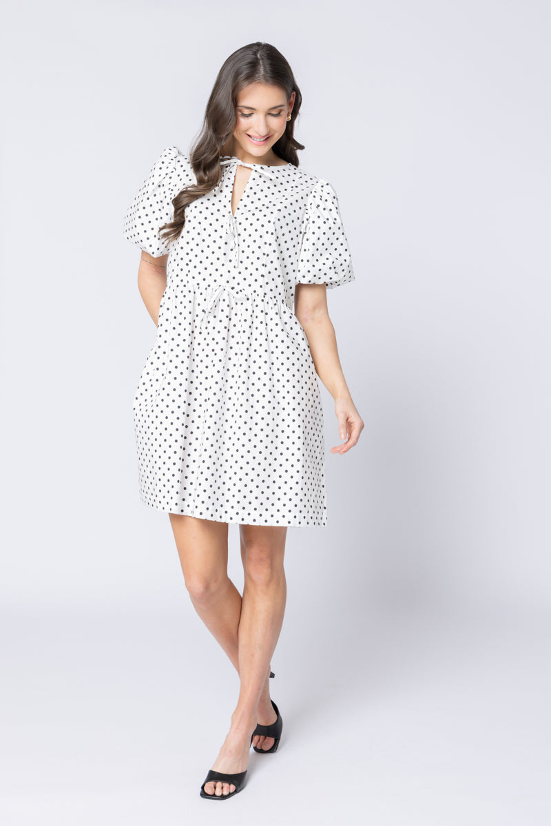 Belle Bow Dress Cotton Spot
