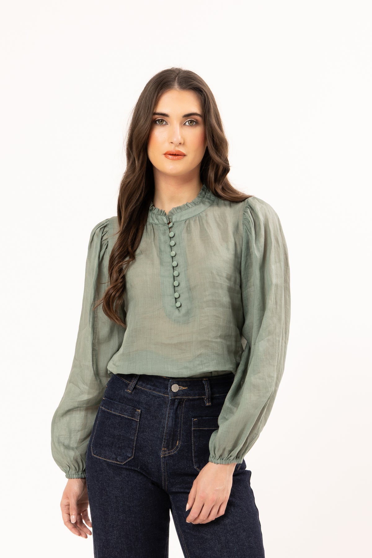 Romance Blouse Seafoam - PREORDER DELIVERY END APRIL
