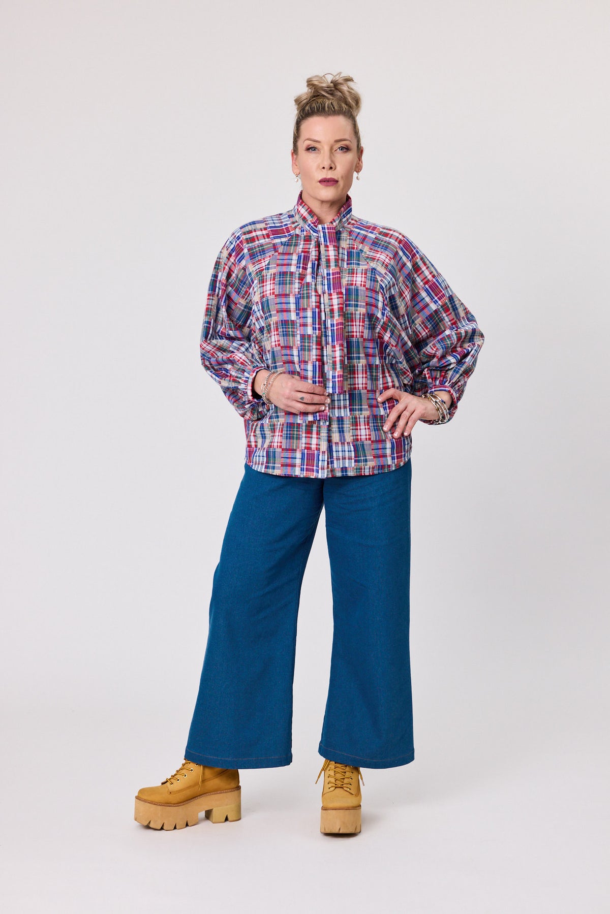 Shadow Blouse Tartan Patch
