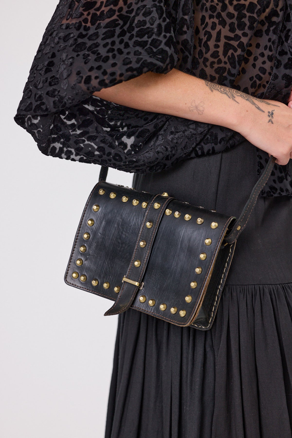 Rogue Studded Leather Bag Black