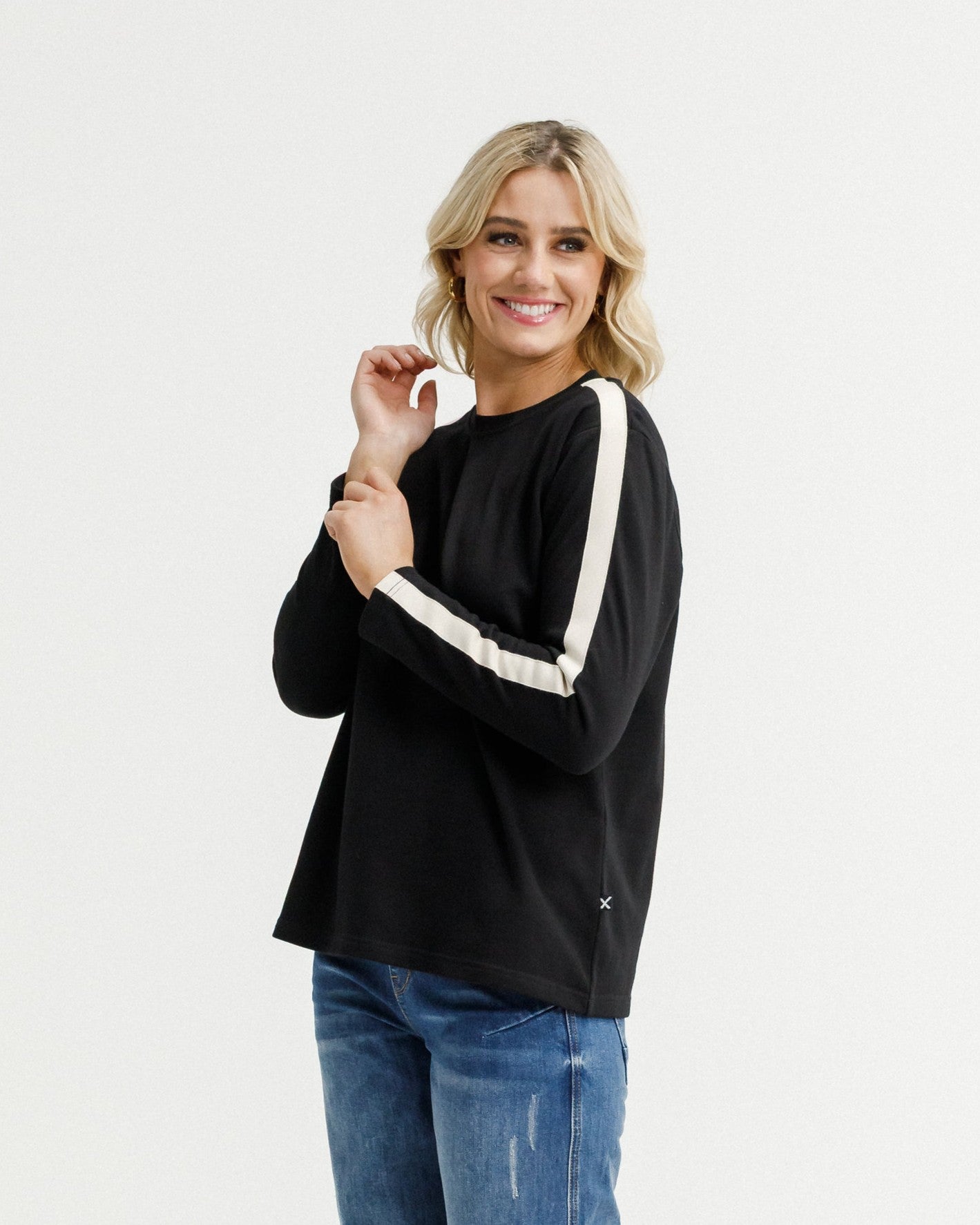 Long Sleeve Chris Tee Black And Sand