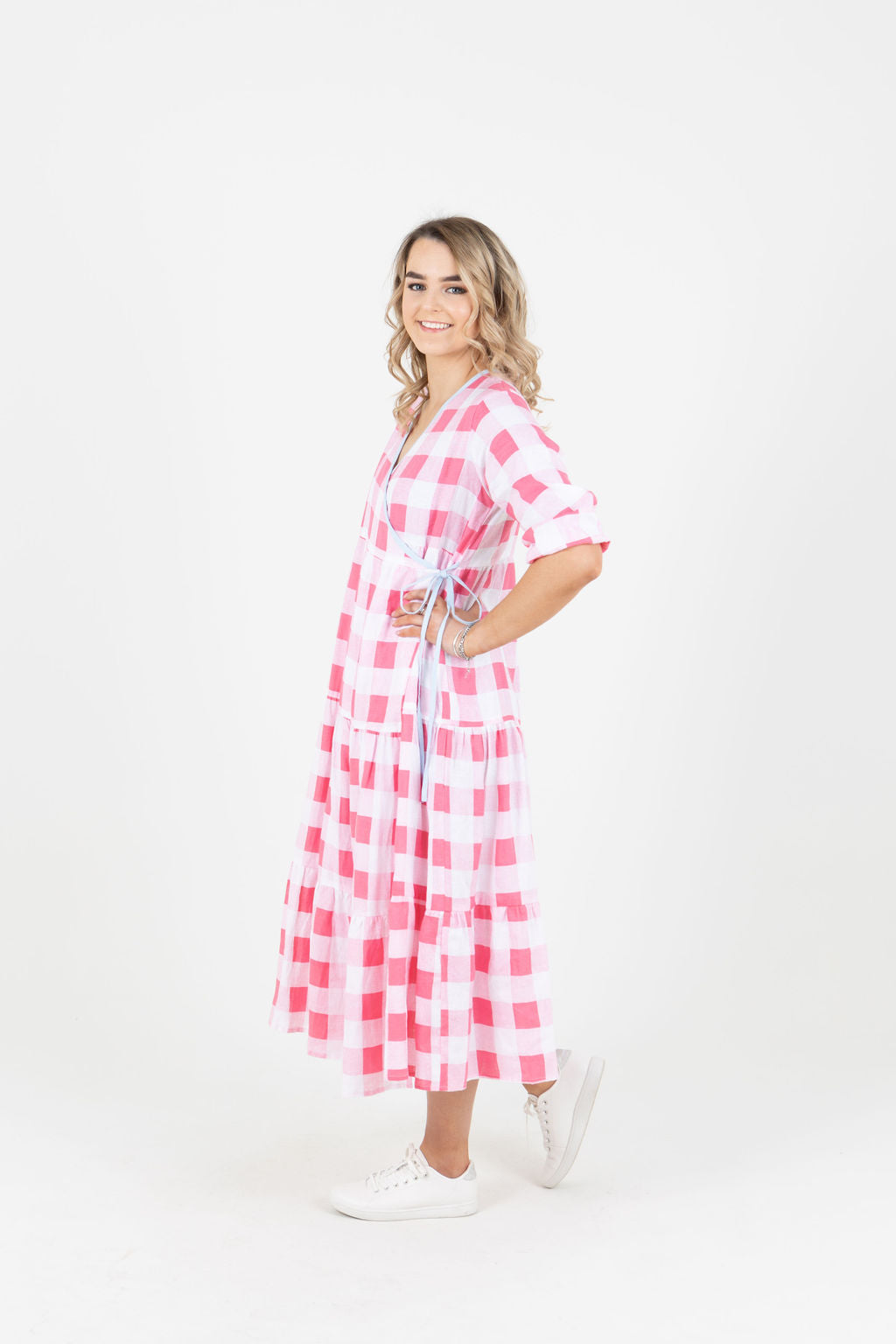 Maddie Dress Pink Check