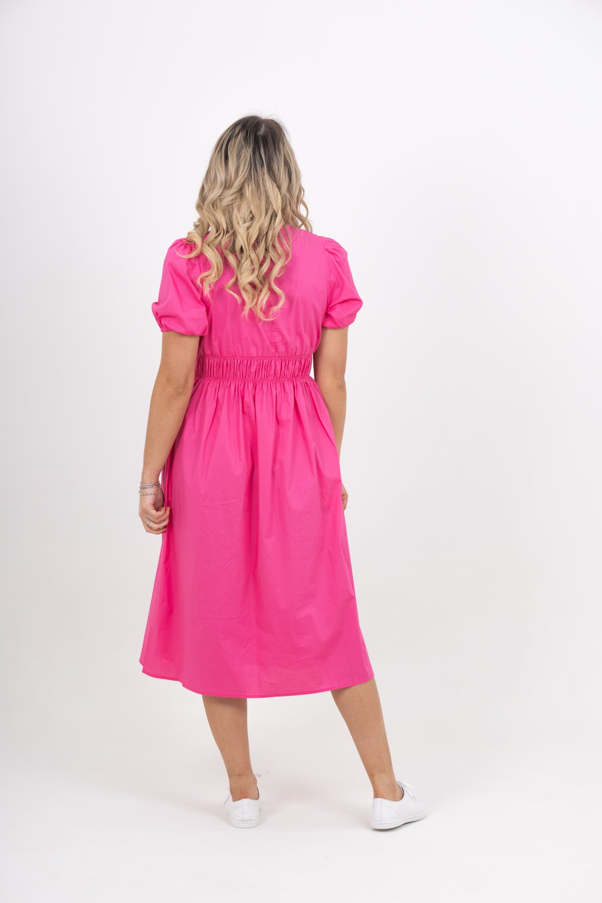 Ashley Dress Hot Pink Poplin - EXCLUSIVE TO MINT