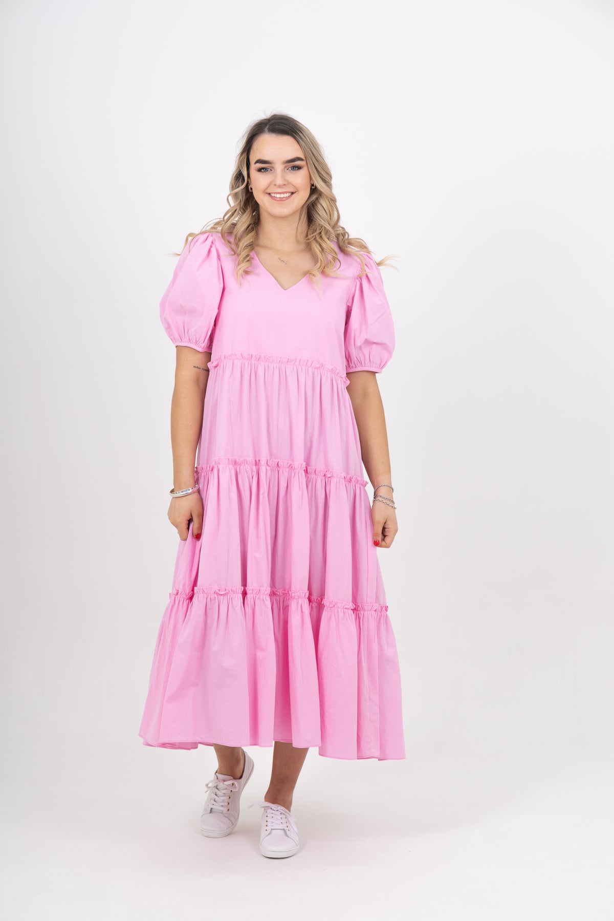 Ashley Dress Hot Pink Poplin - EXCLUSIVE TO MINT