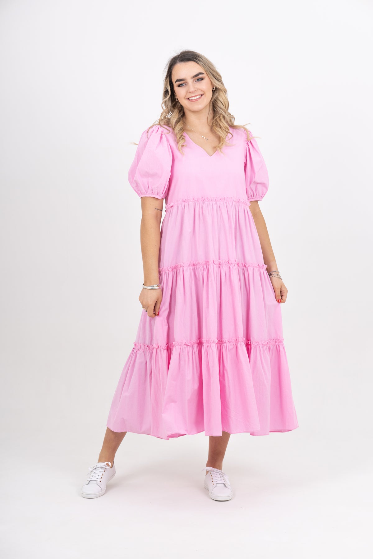 Ashley Dress Hot Pink Poplin - EXCLUSIVE TO MINT