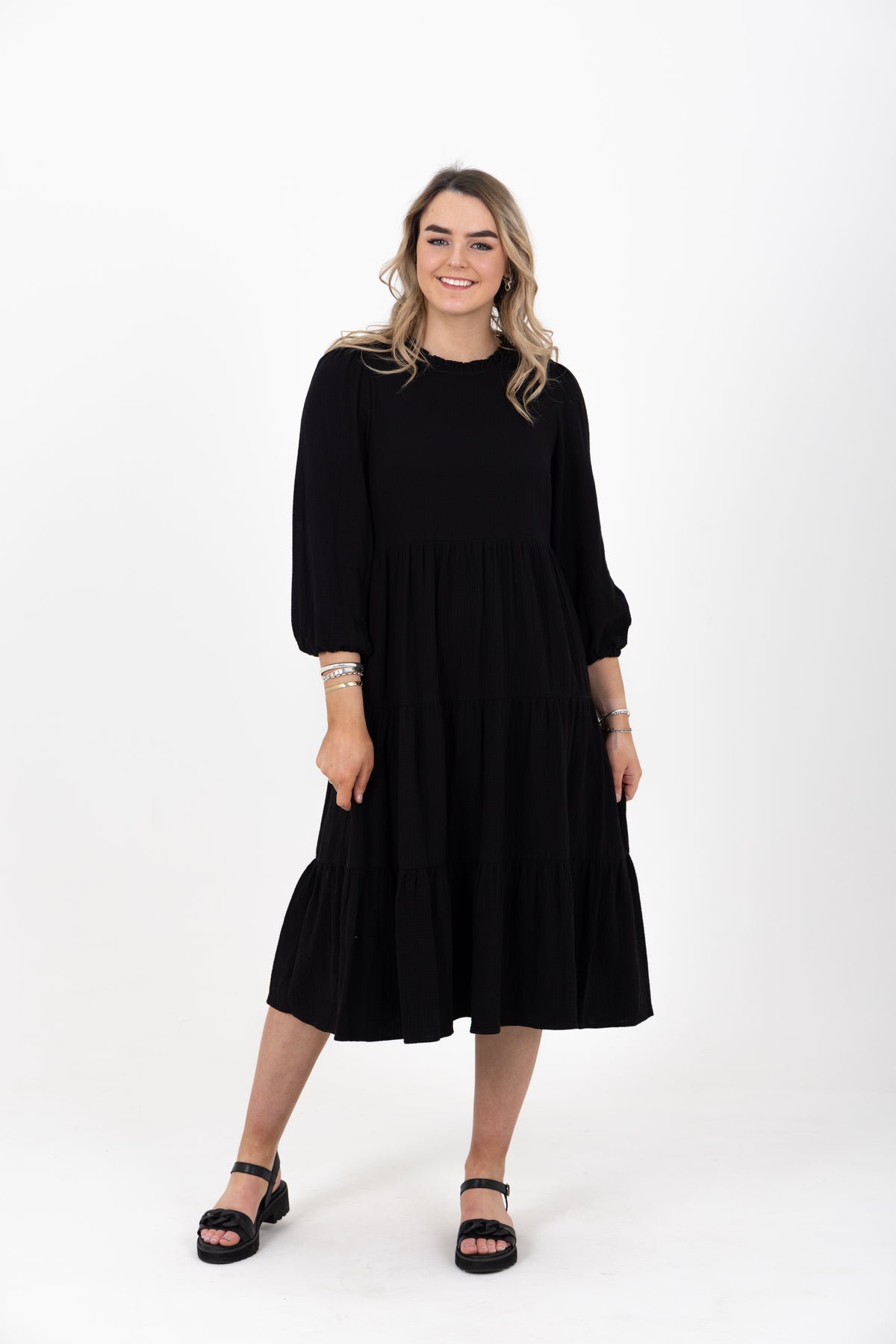 Guidance Midi Dress Black - EXCLUSIVE PRINT TO MINT