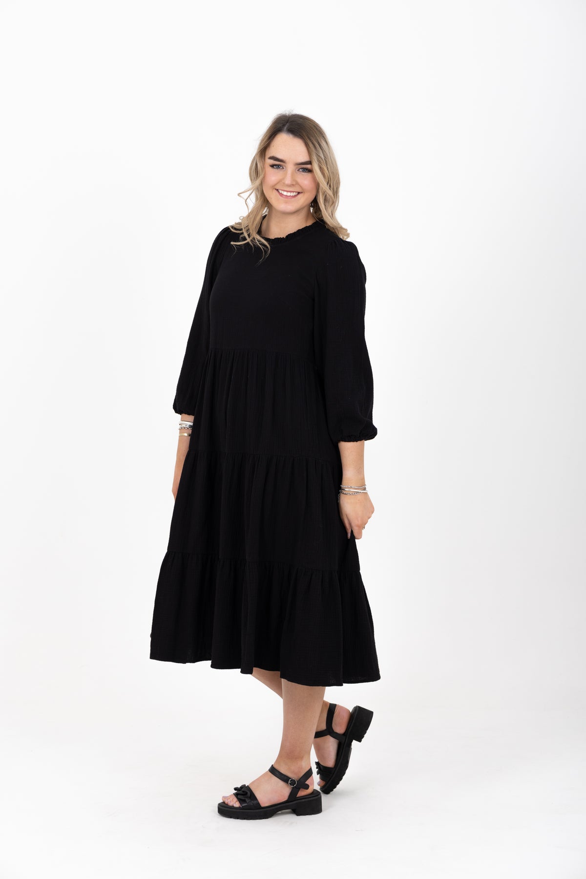 Guidance Midi Dress Black - EXCLUSIVE PRINT TO MINT