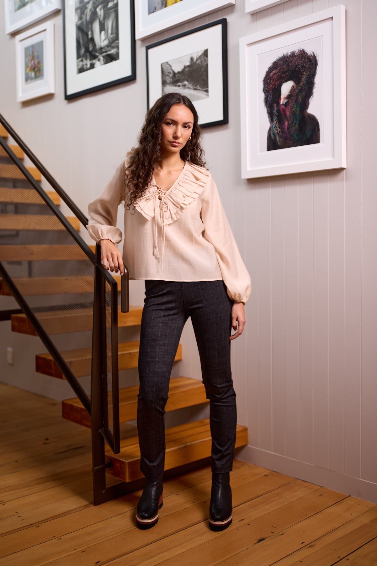 Jive Frill Blouse Champagne - PREORDER