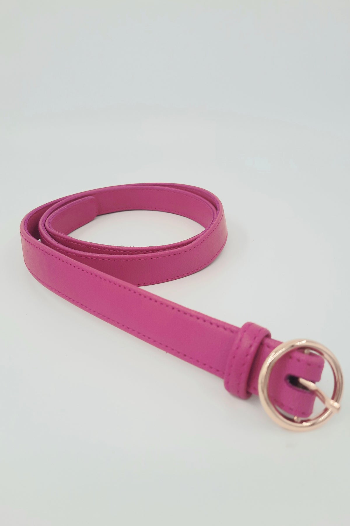 Pippa Leather Belt Raspberry