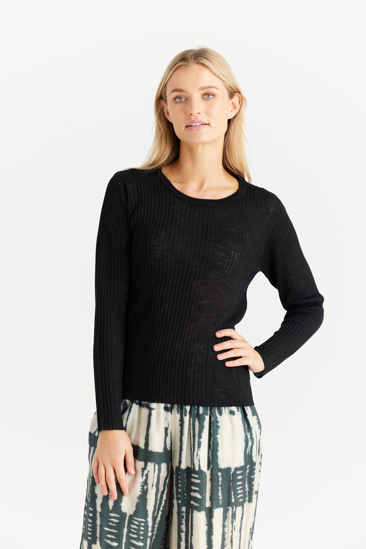 Saturn Long Sleeve Top Black