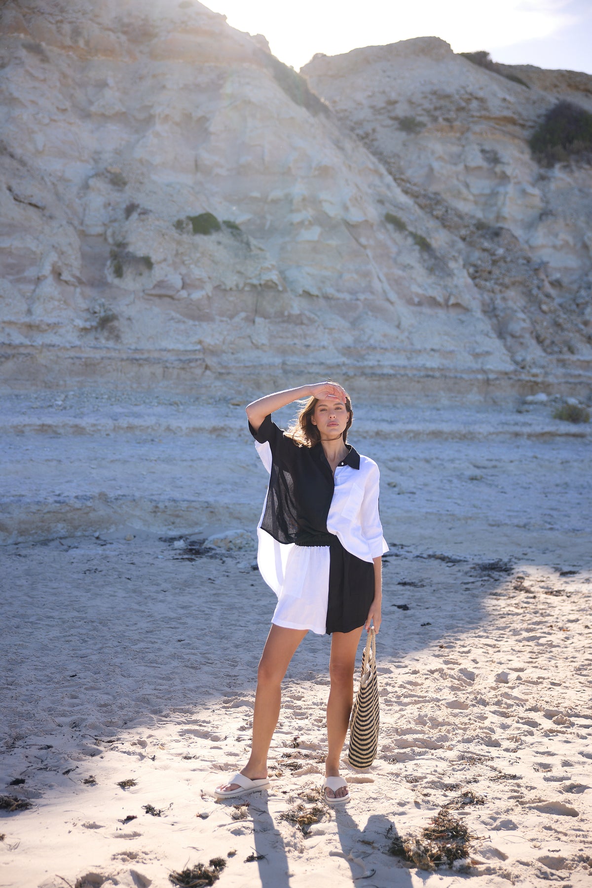 Checker Shirt Back/White