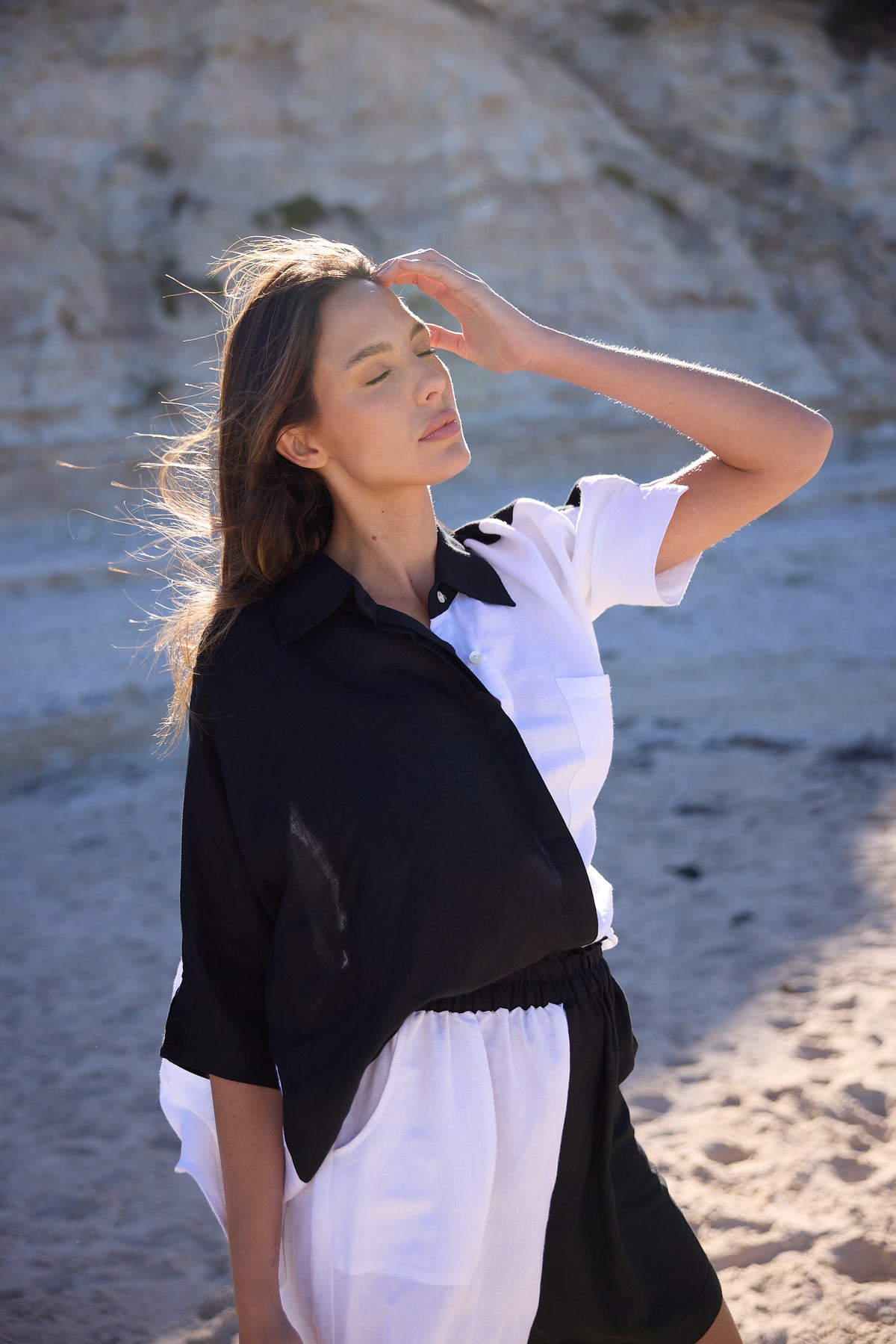 Checker Shirt Back/White