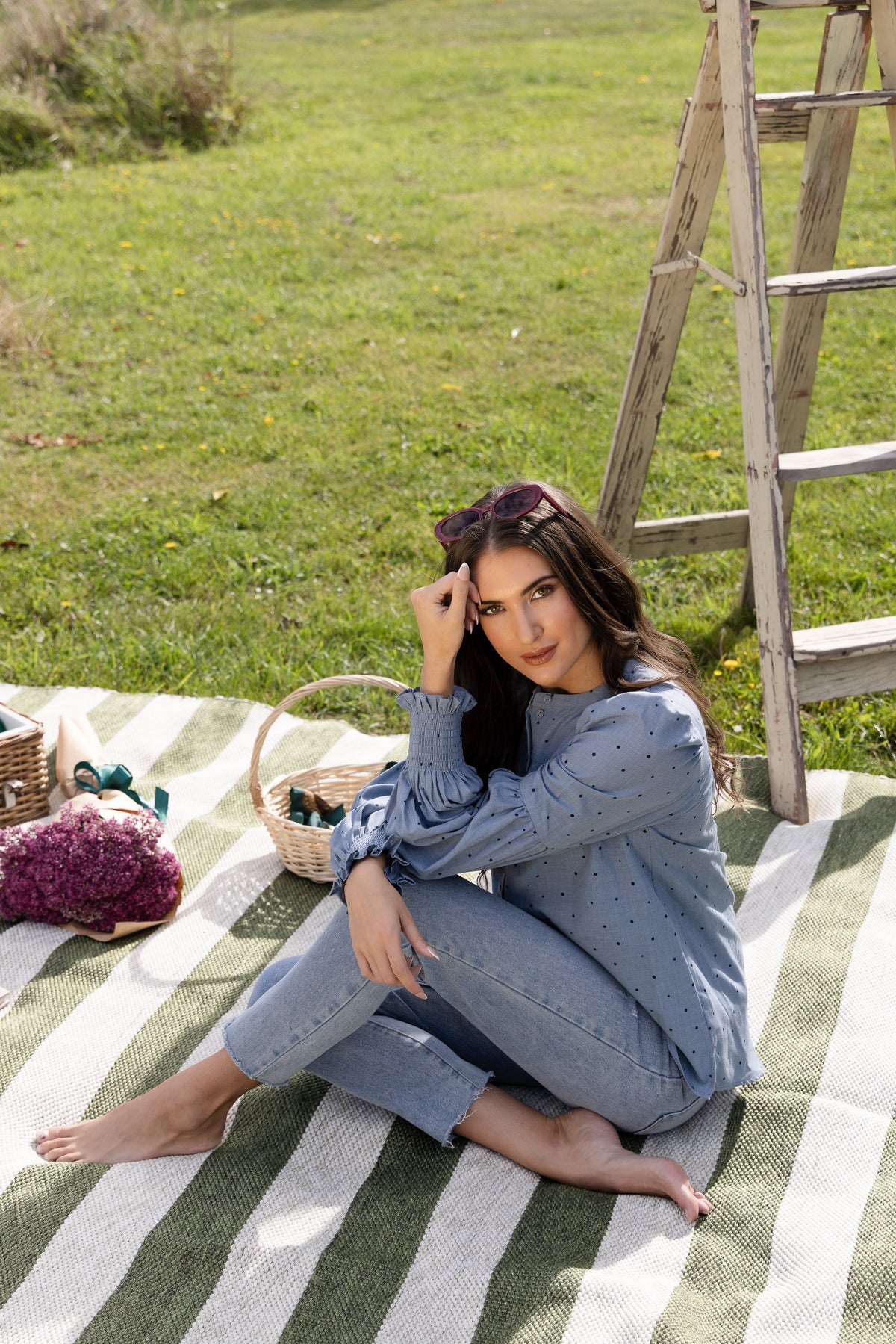 Keeper Blouse Denim Spot - PREORDER