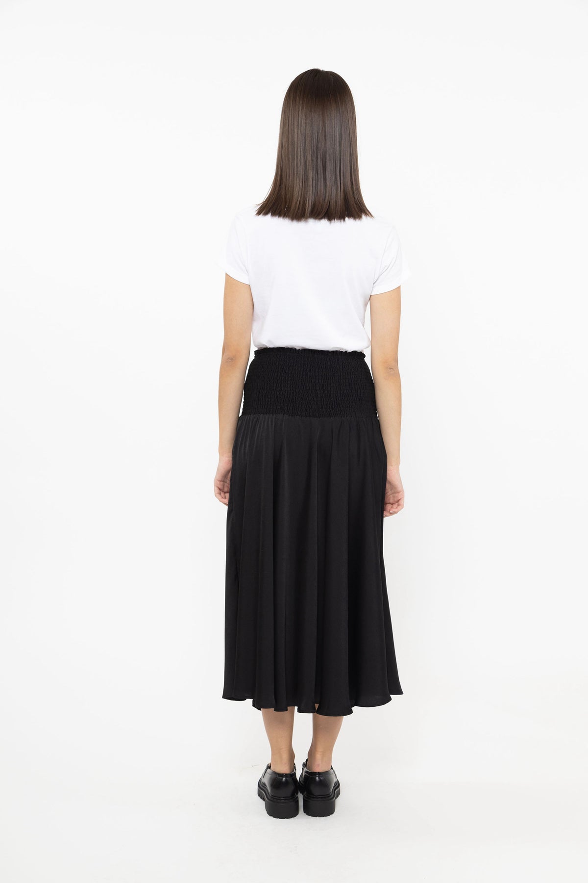 Dazzling Maxi Skirt Black Washer Satin