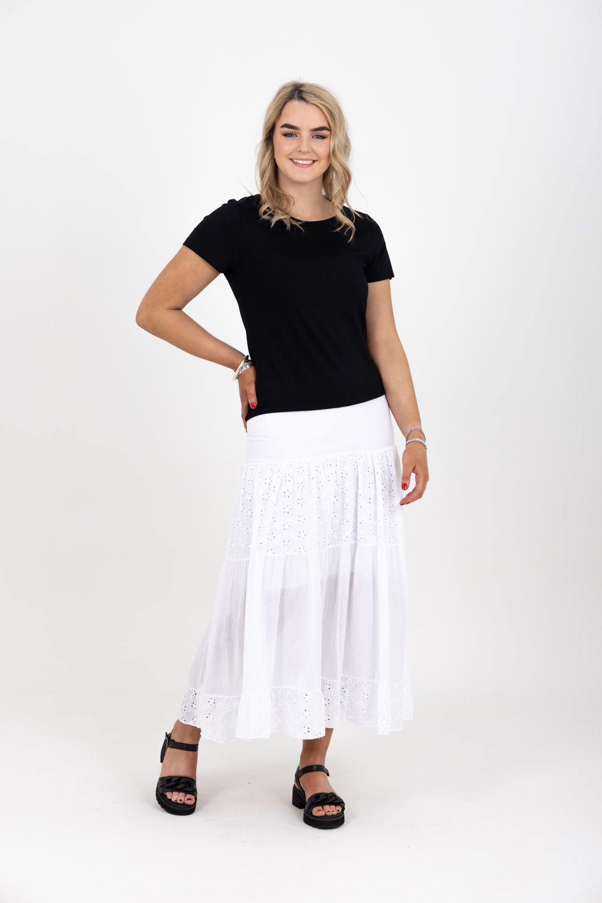 Joslyn Broderie Anglaise Maxi Skirt