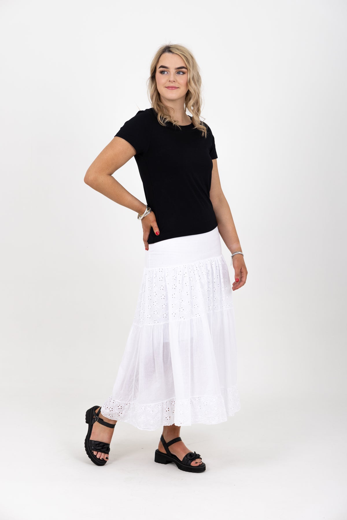 Joslyn Broderie Anglaise Maxi Skirt