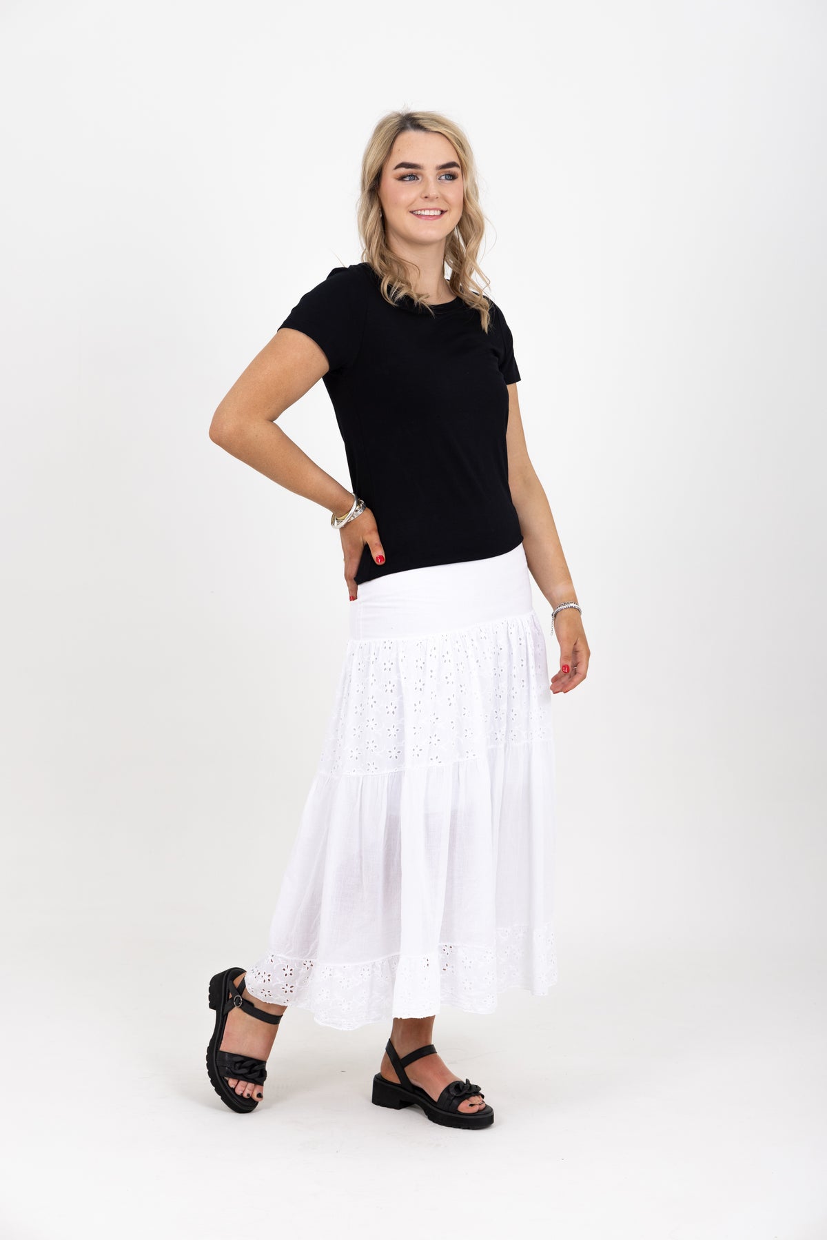 Joslyn Broderie Anglaise Maxi Skirt