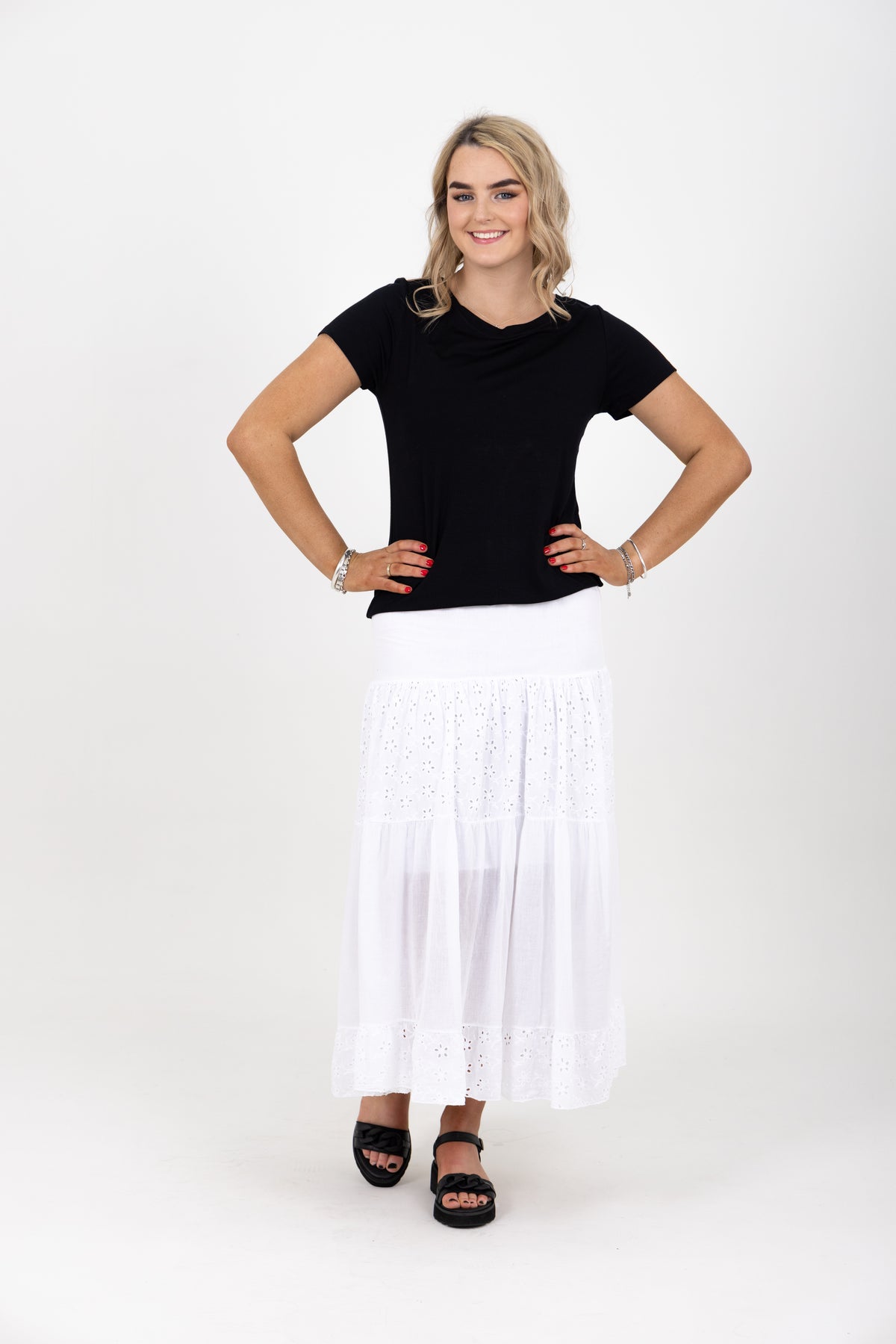 Joslyn Broderie Anglaise Maxi Skirt