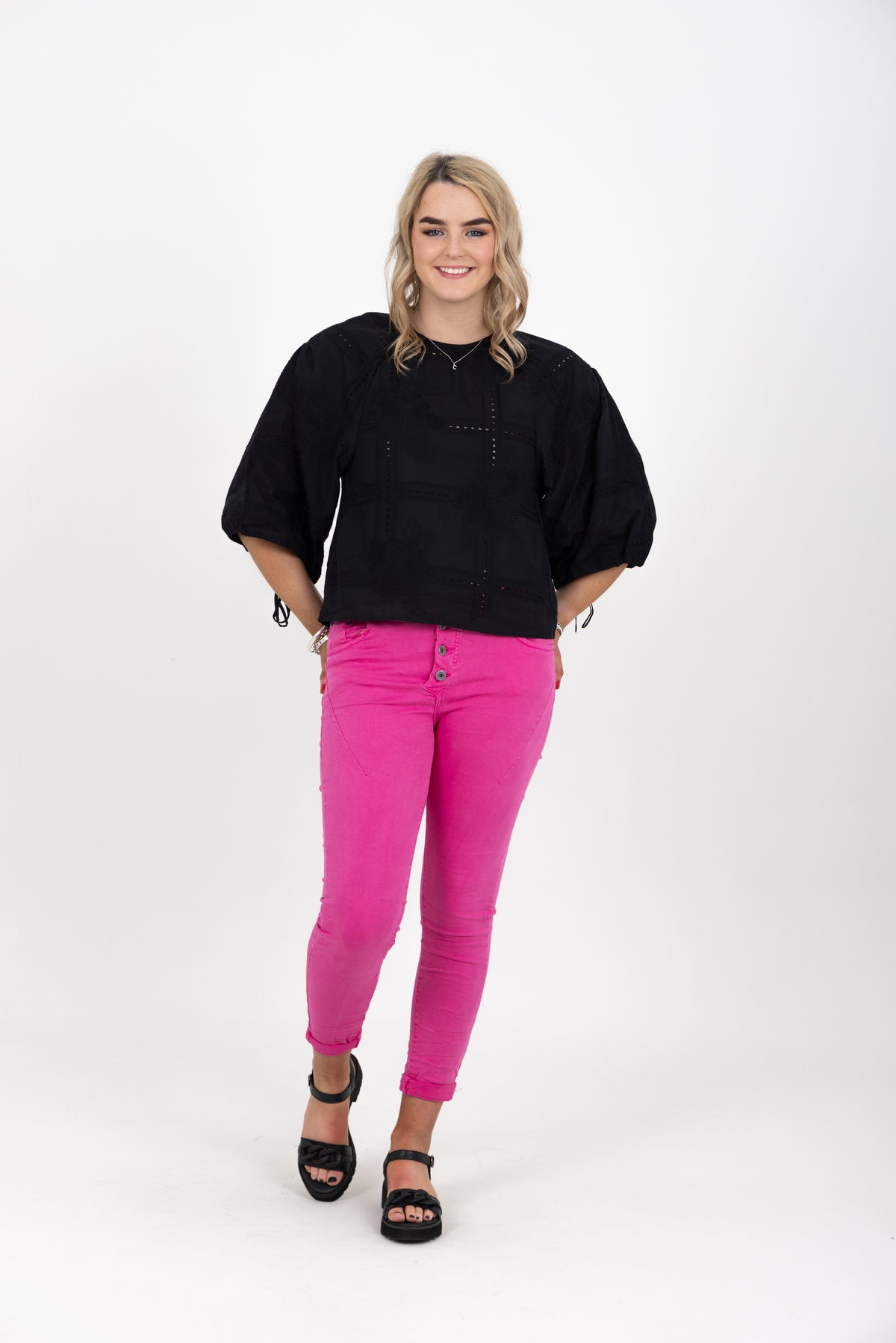 Tempo Button Stretch Jean Fuxia