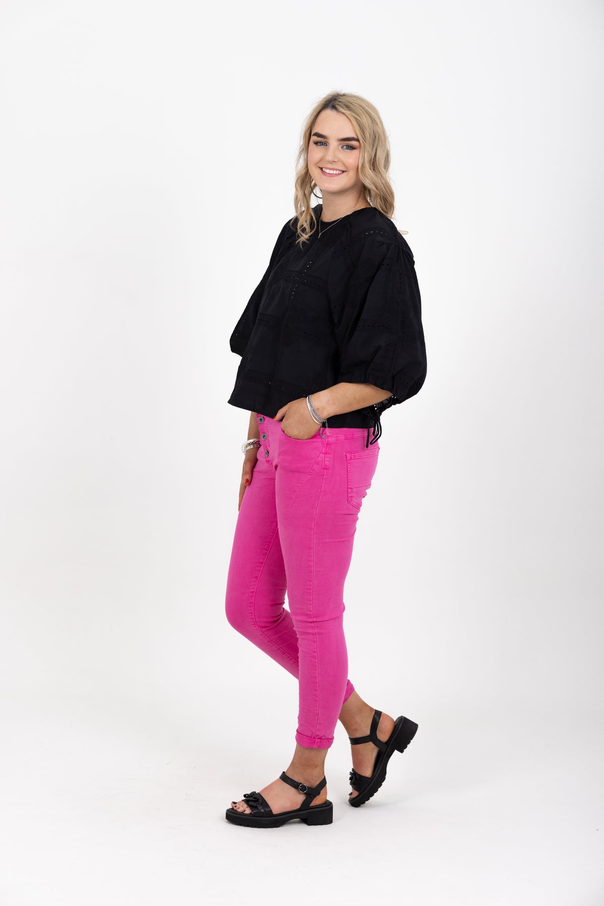 Tempo Button Stretch Jean Fuxia