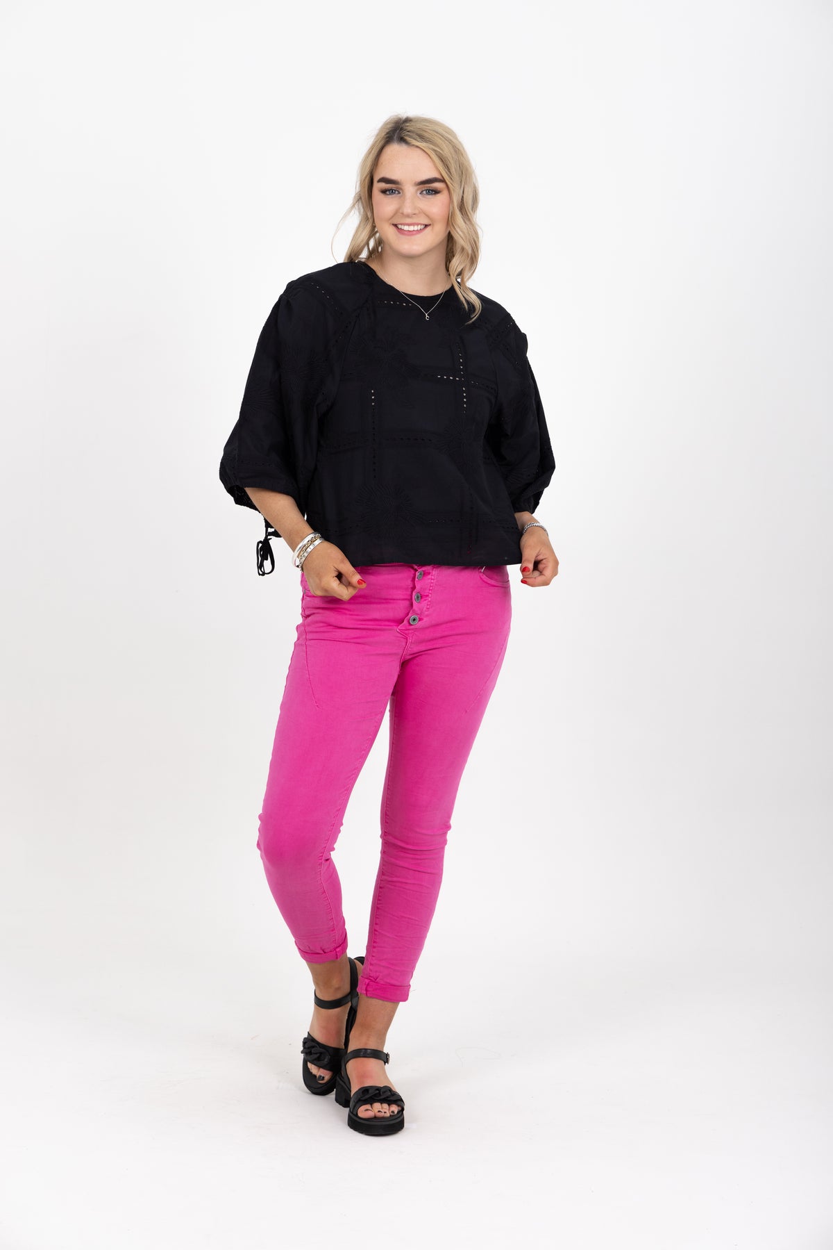 Tempo Button Stretch Jean Fuxia