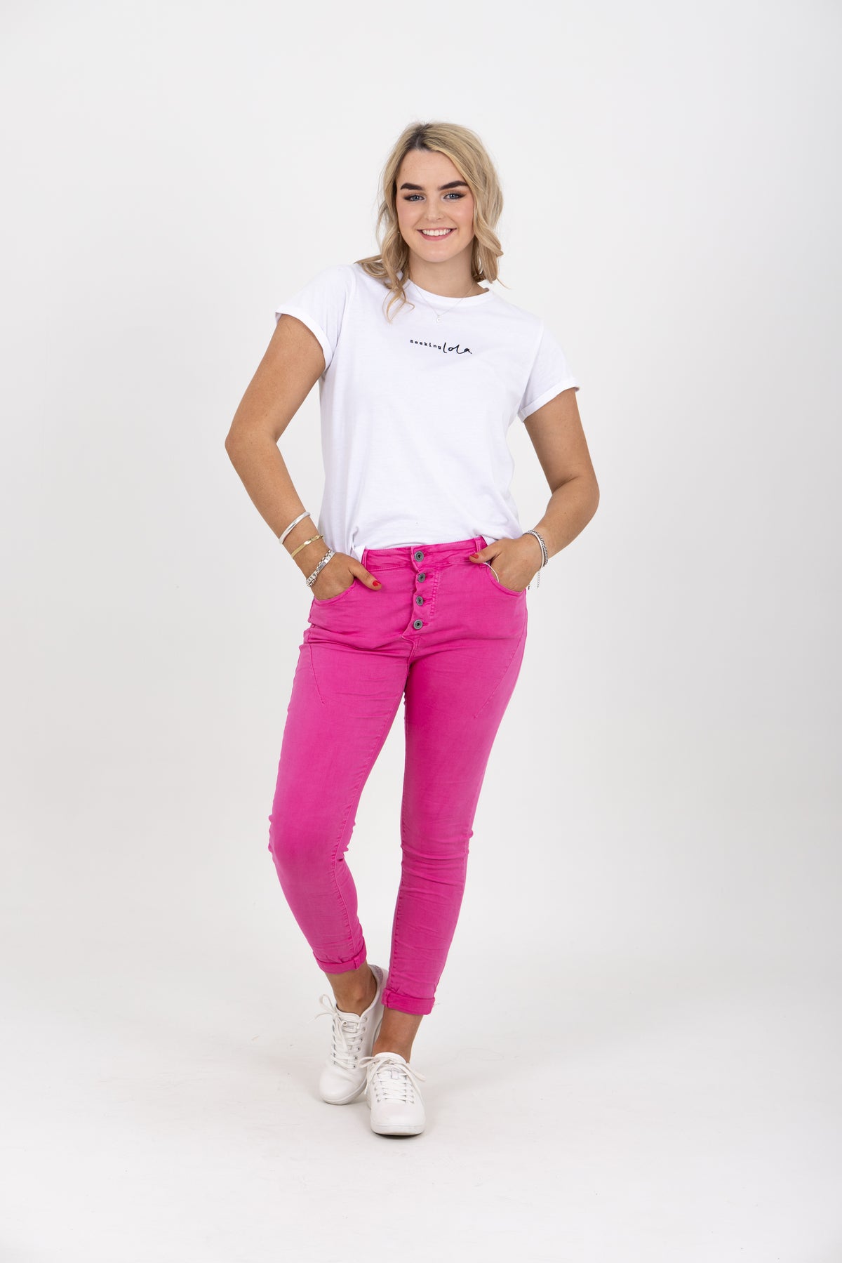 Tempo Button Stretch Jean Fuxia