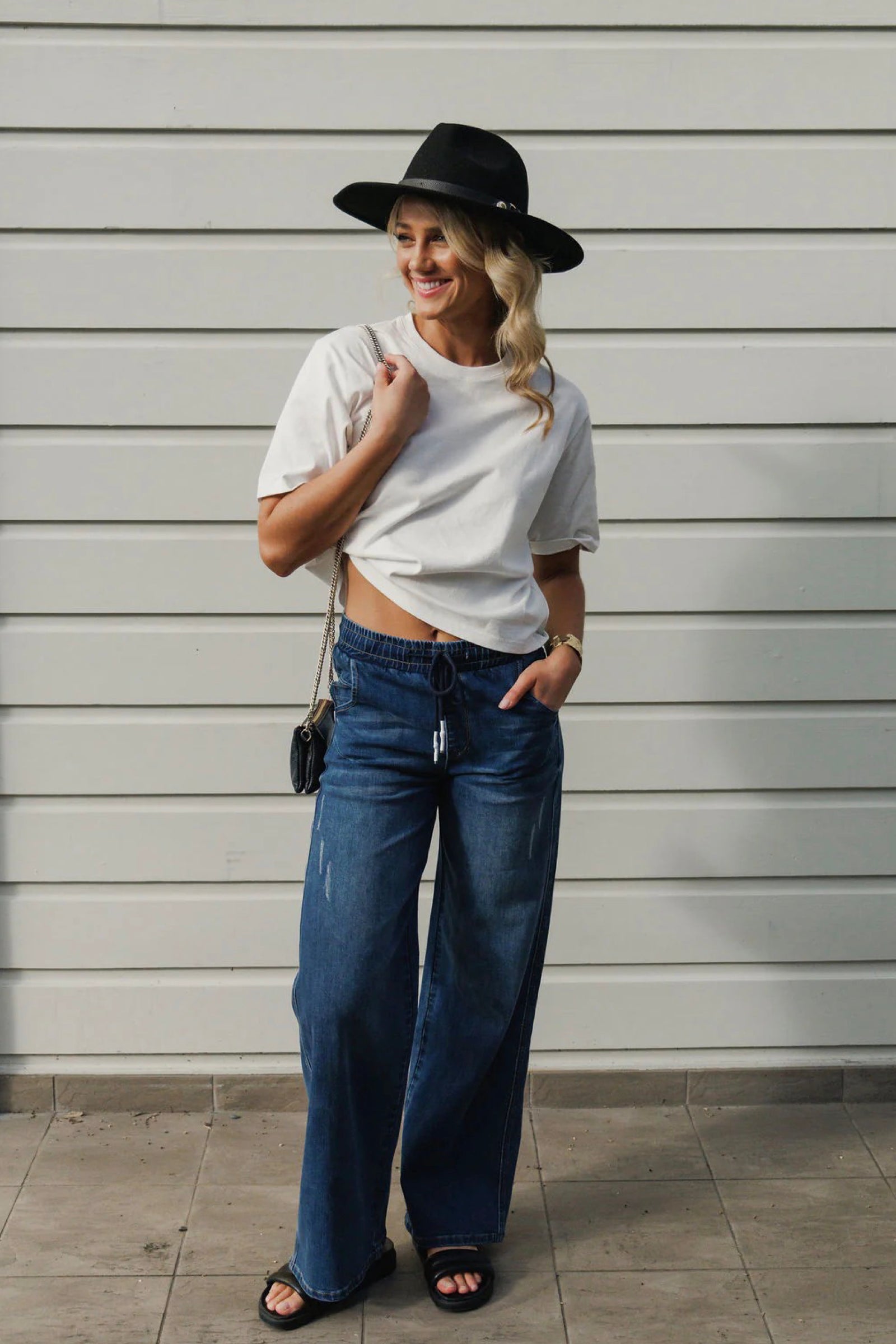 Palazzo Jeans Blue Wash