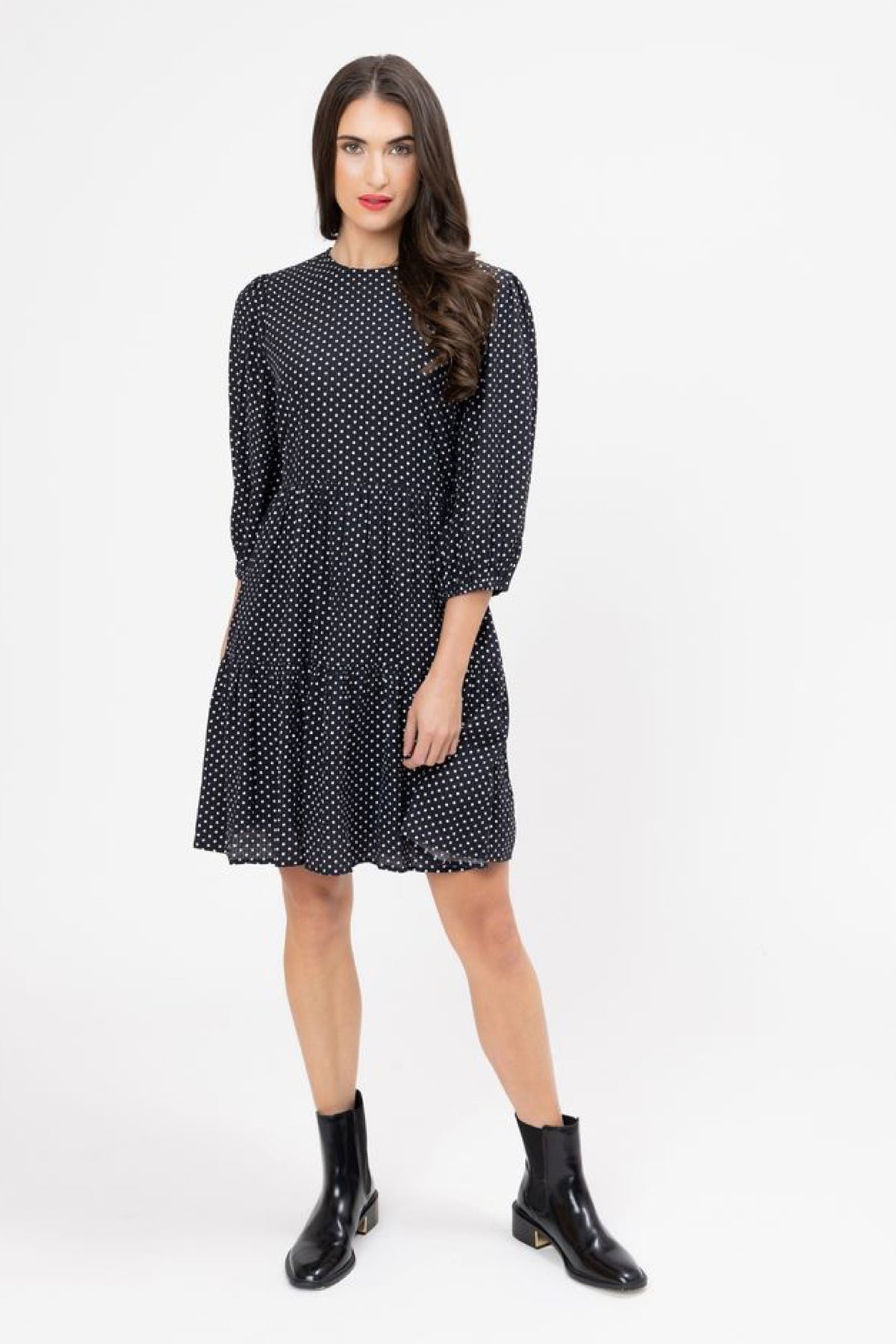 Freda Dress Ink Polka Dot - PREORDER DELIVERY EARLY MARCH