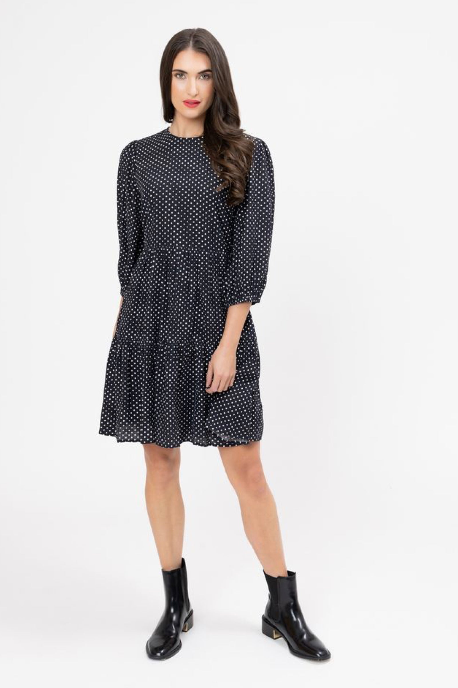 Freda Dress Ink Polka Dot