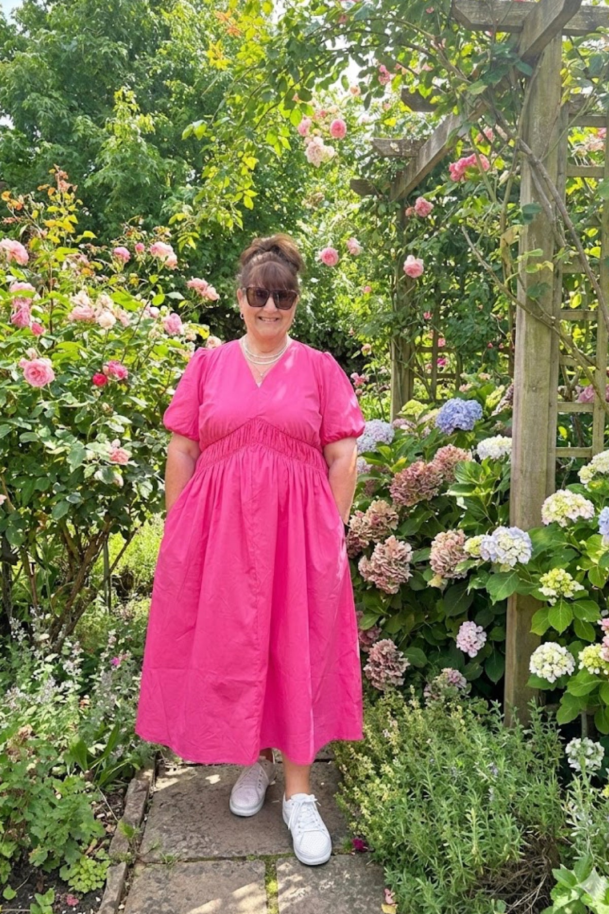 Ashley Dress Hot Pink Poplin - EXCLUSIVE TO MINT