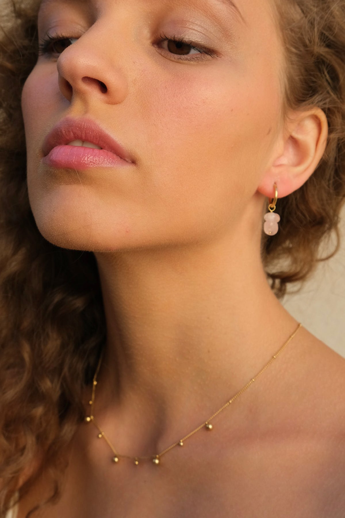 Pure Steel Necklace Gold Plated With Balls