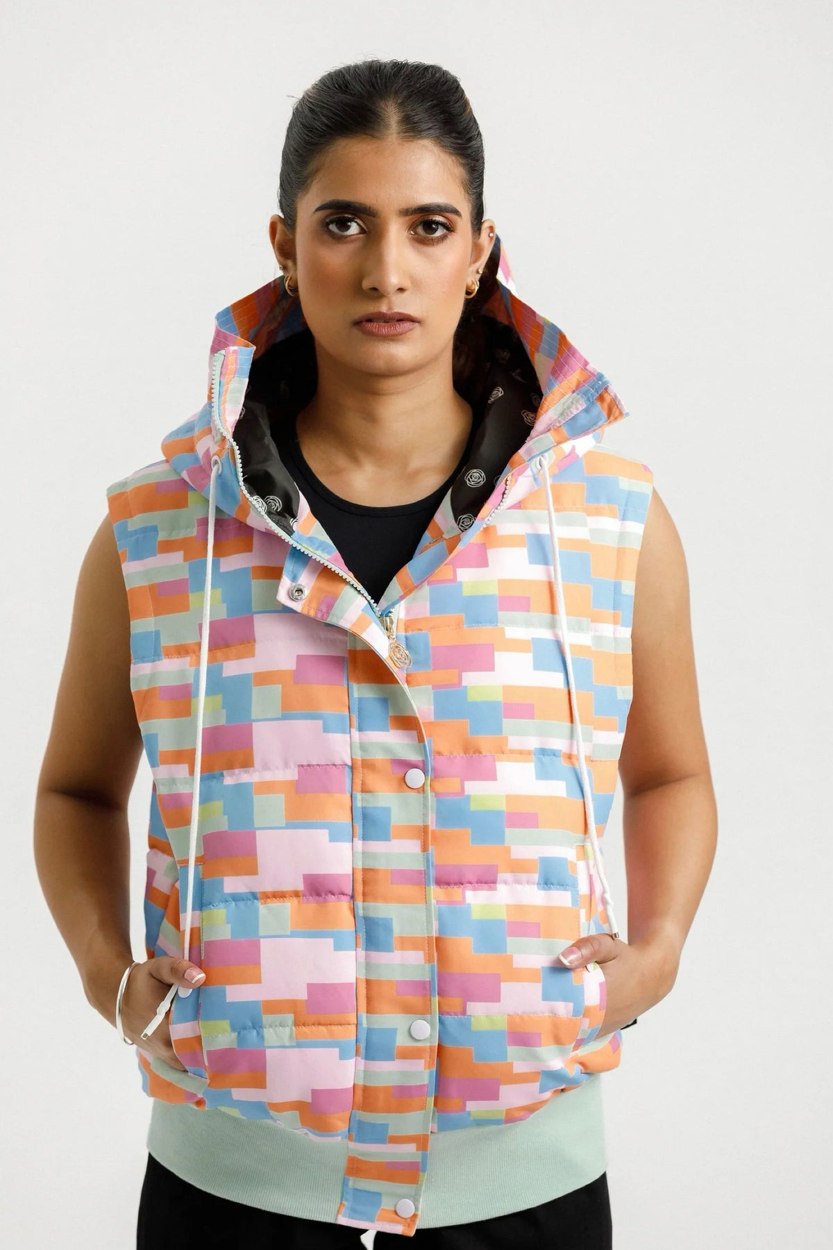Stadium Puffer Vest - Meta Block