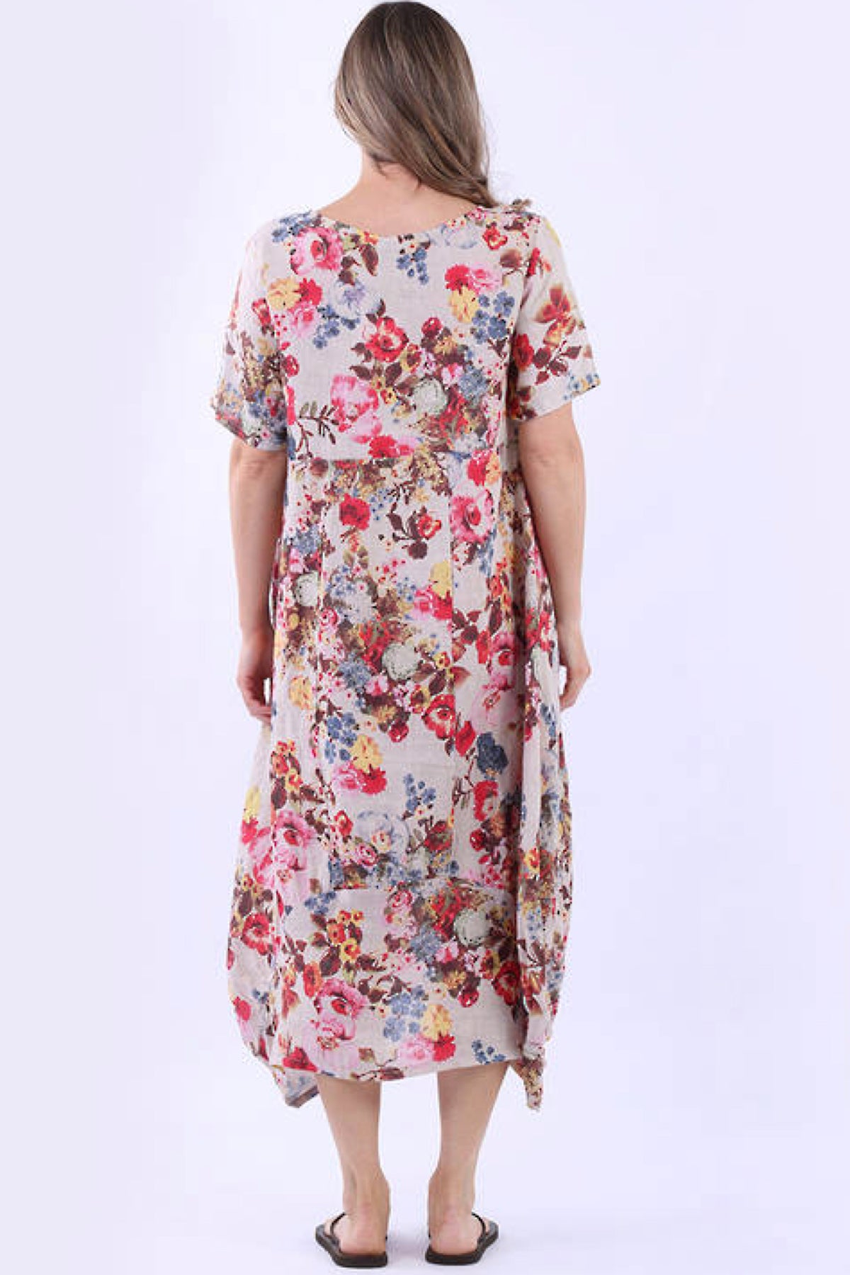 Eve Meadow Bloom Linen Dress Sand