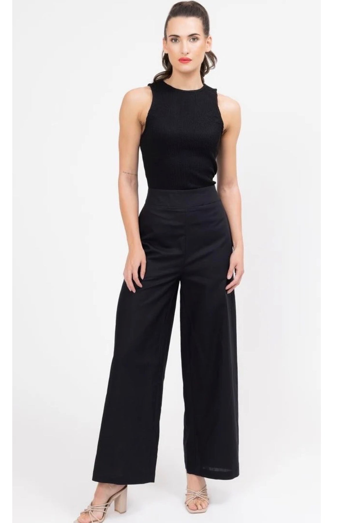 Black Essential Wide Leg Pant
