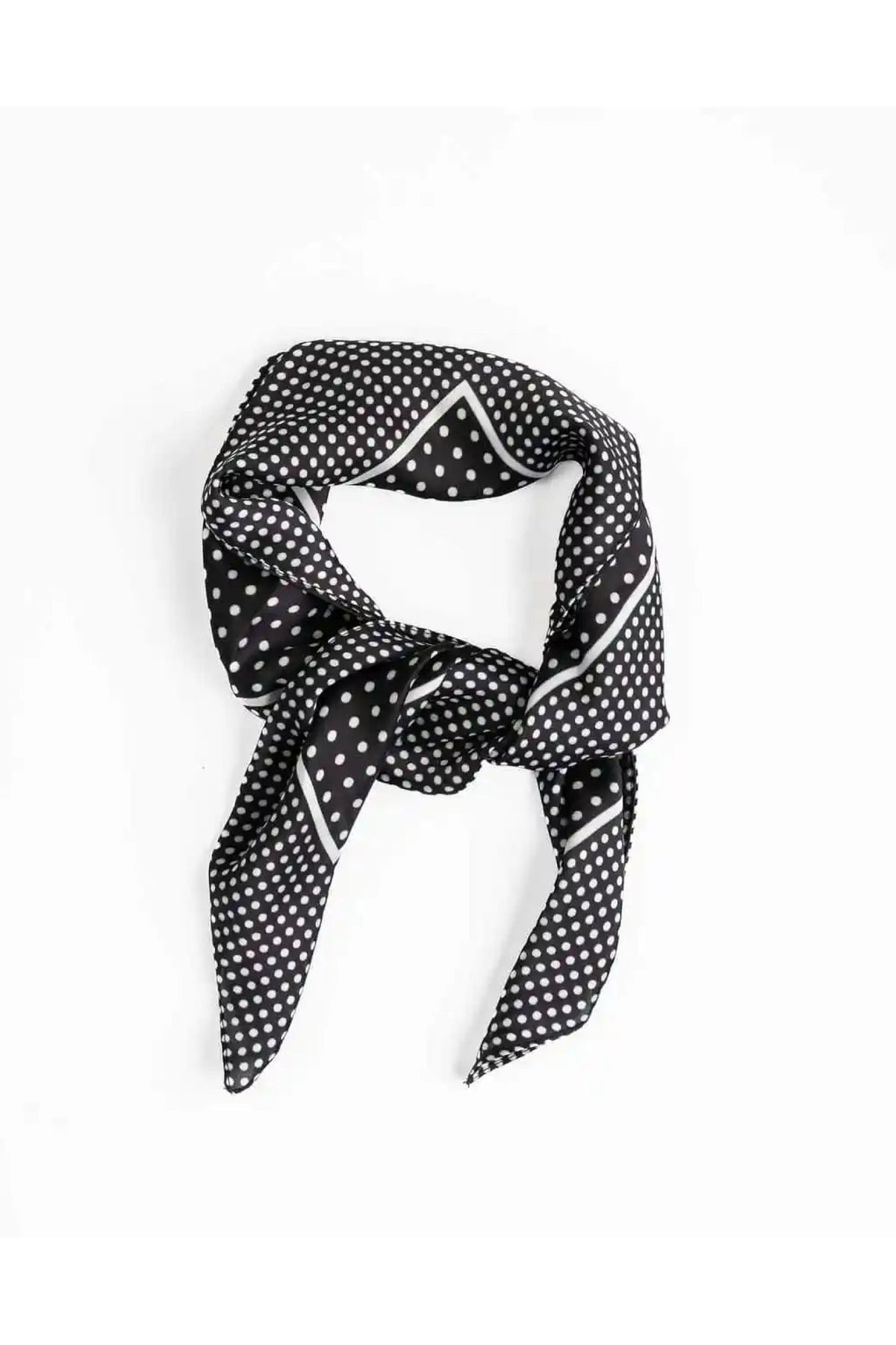 Polka Square Scarf Black