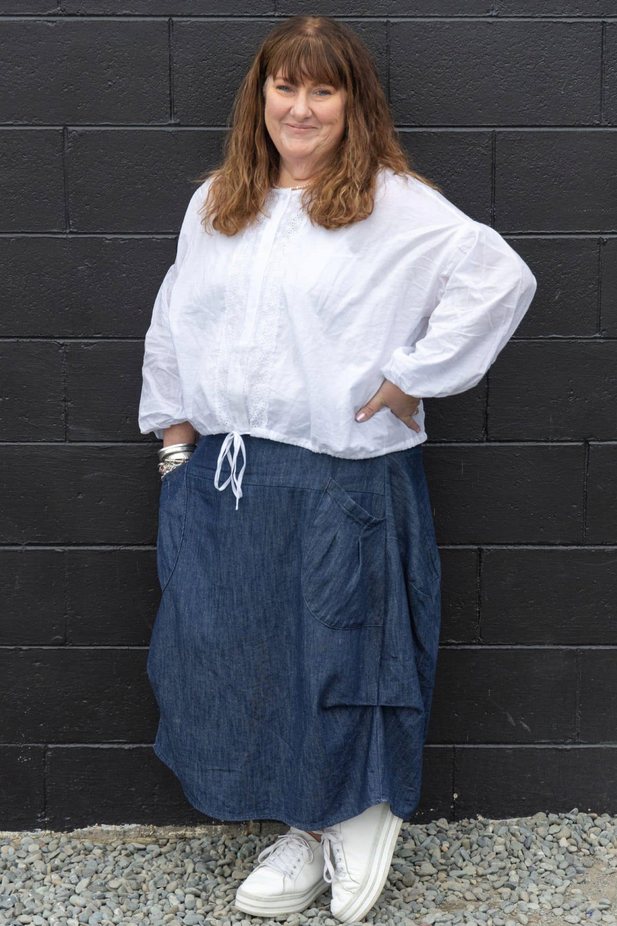 Milwaukee Classic Skirt Dark Wash in Denim - PREORDER ITEM