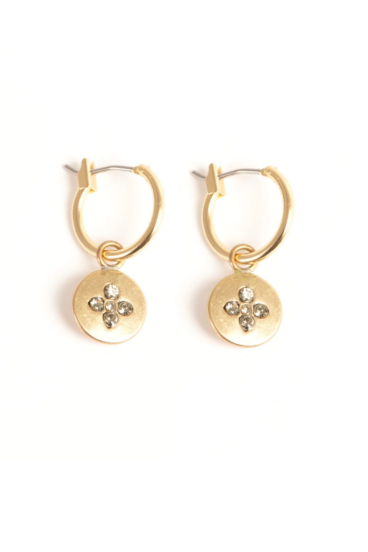 Earring Small Crystal Stones Gold