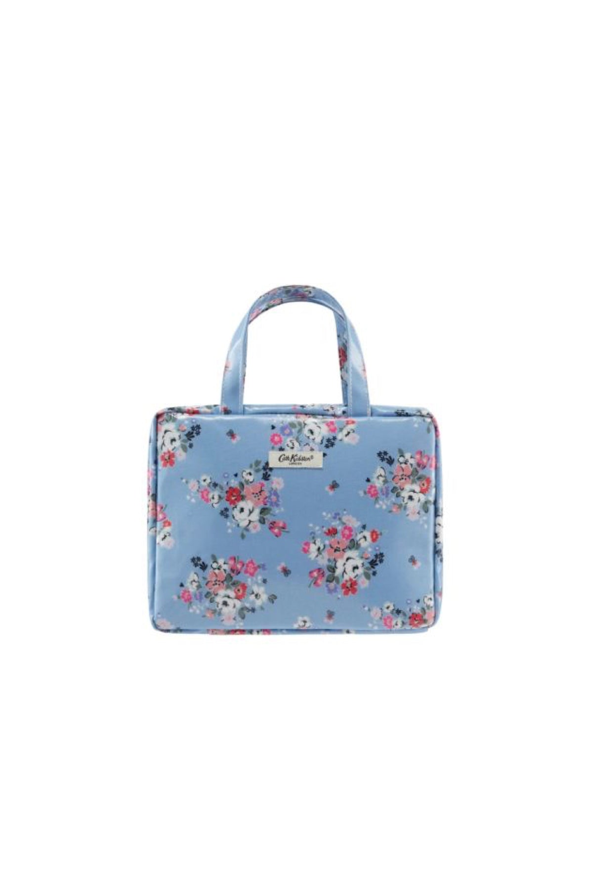 Two Part Wash Bag Pale Blue Flowers