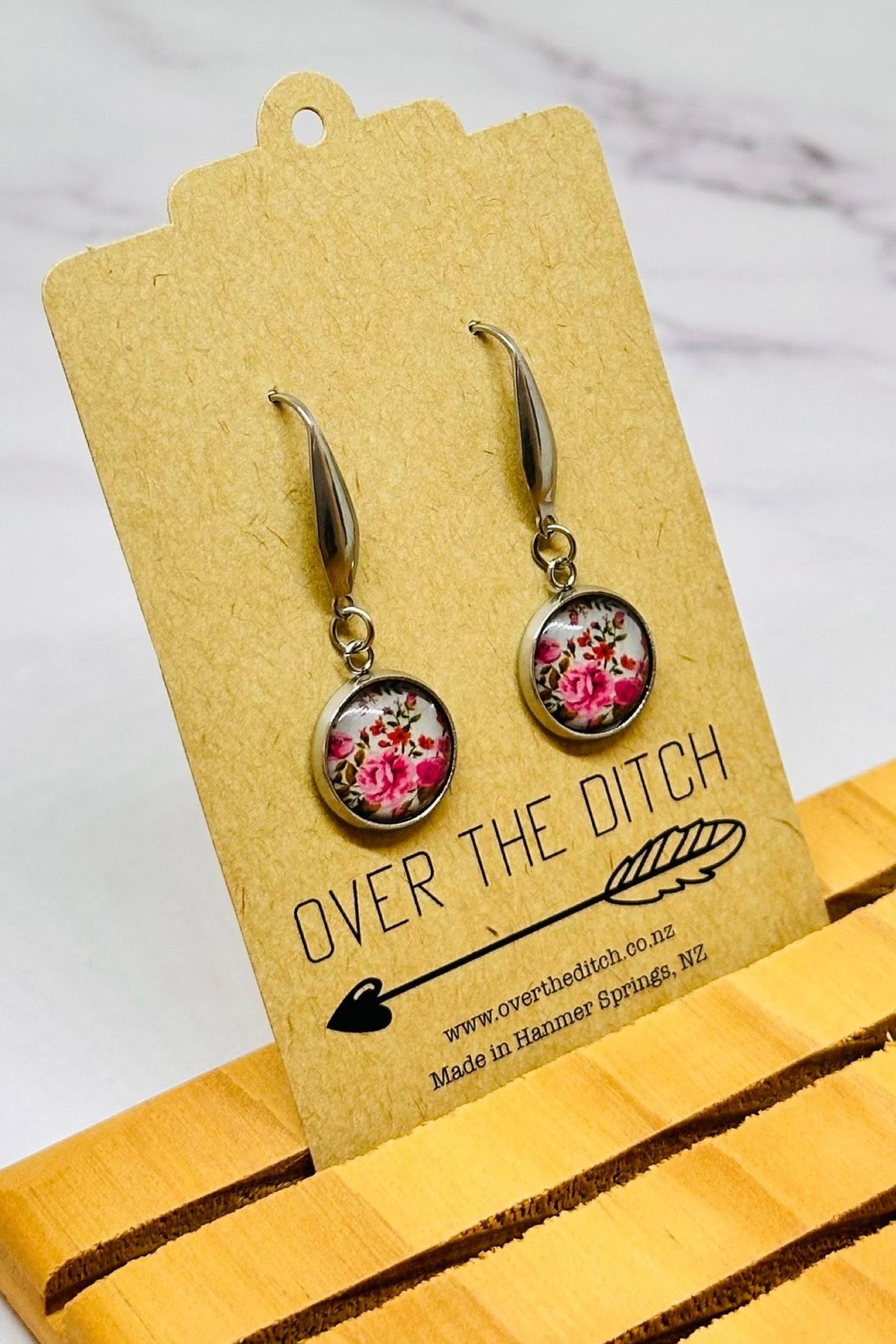 Pretty Roses Pendant Earrings
