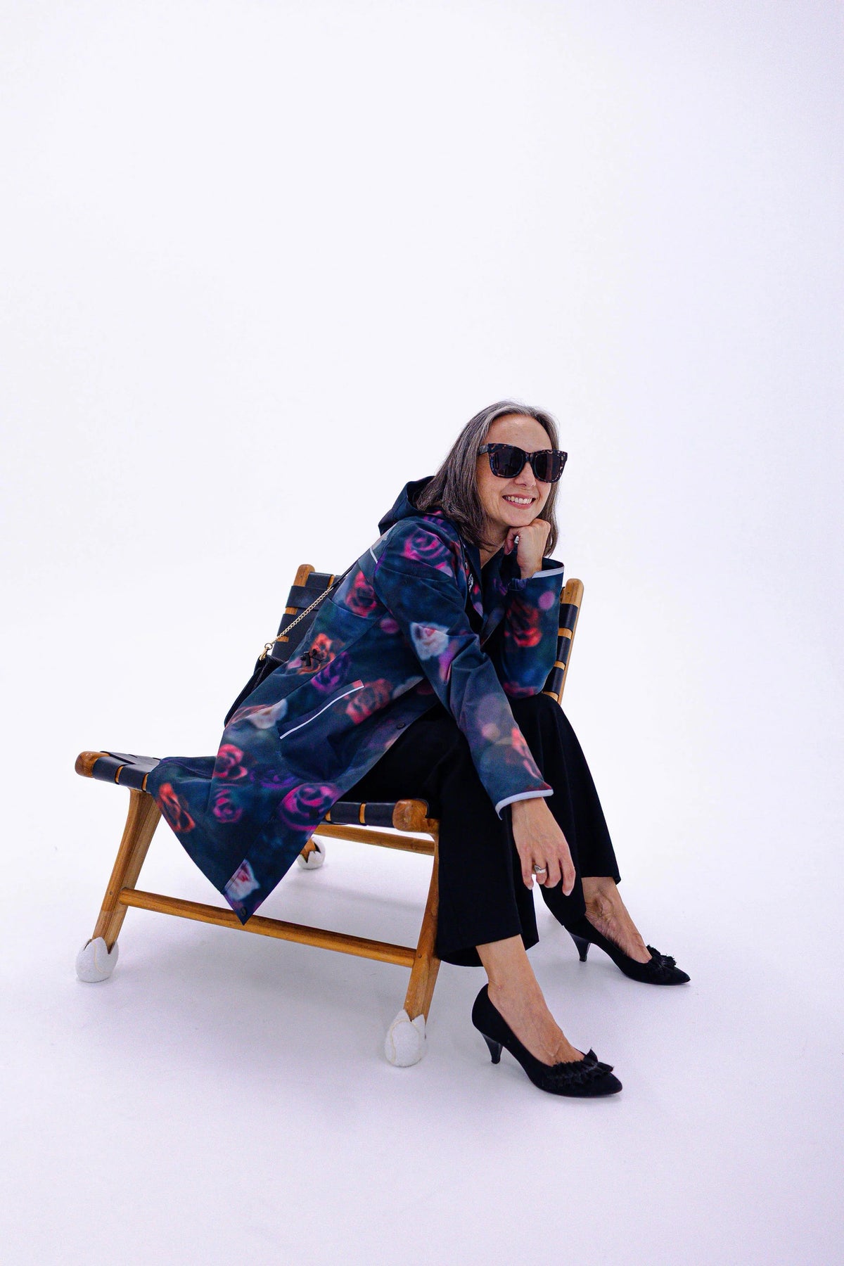 Floral Romance Waterproof Long Raincoat