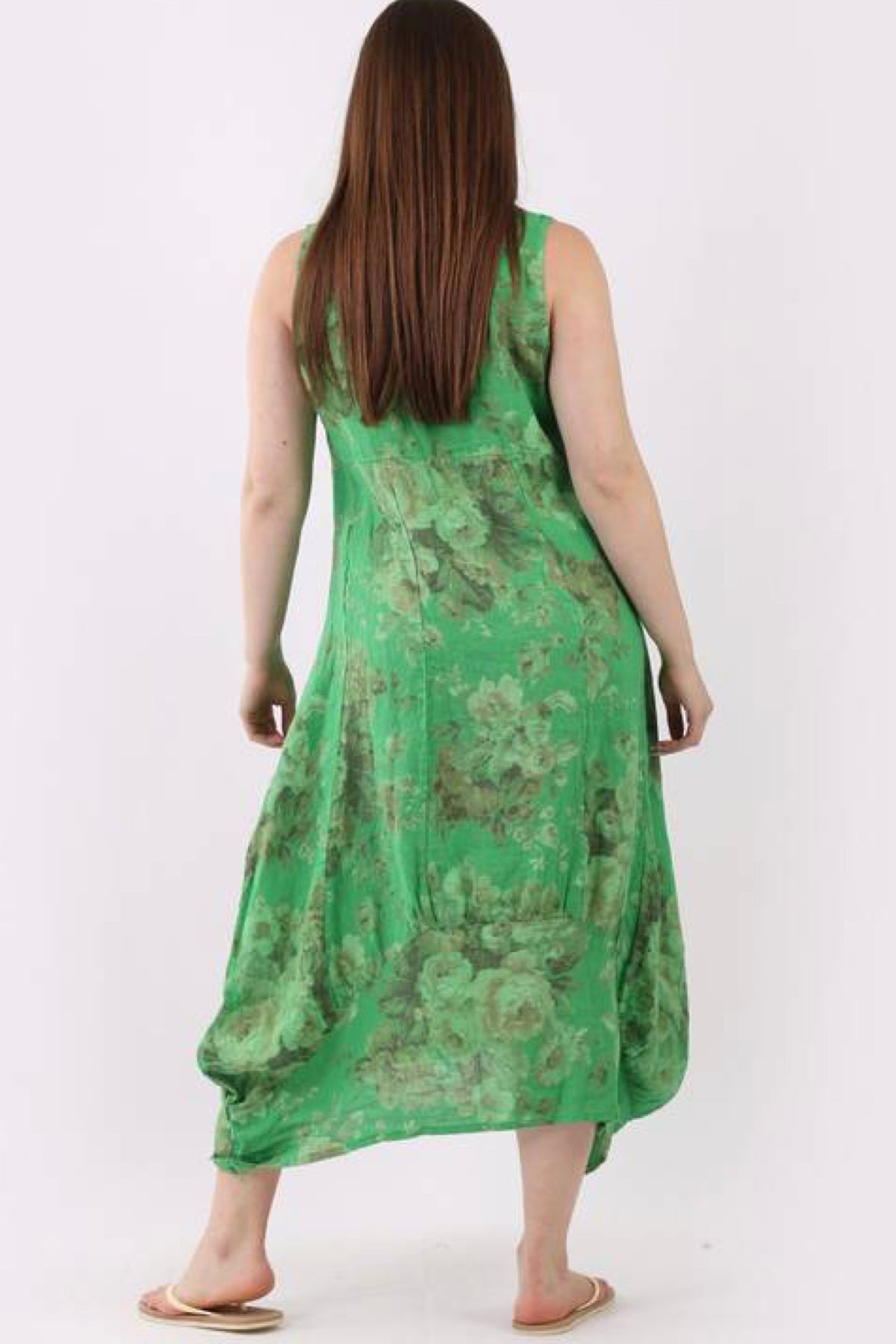 Gabriella Linen Dress Apple Green