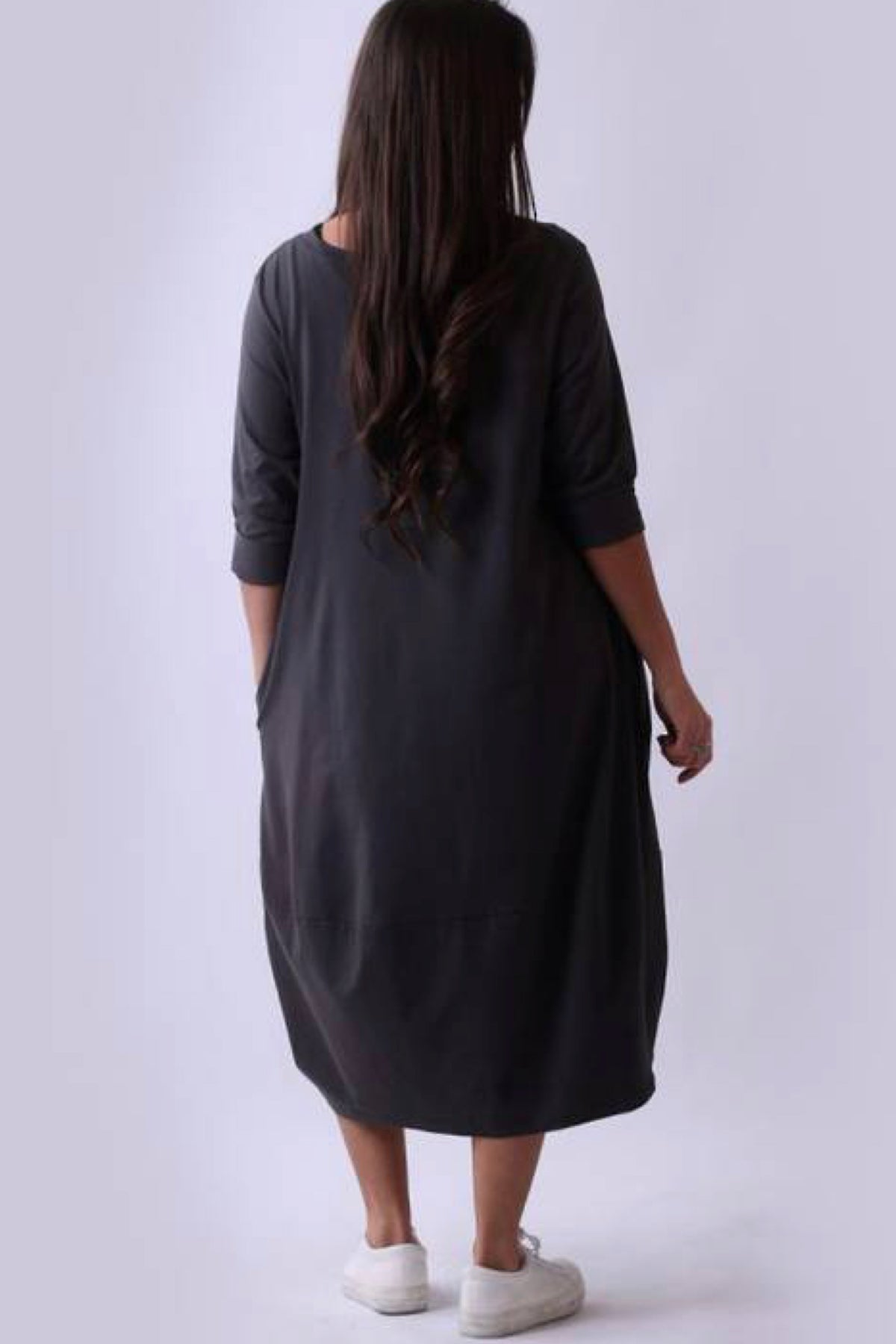 Wallace Dress Cotton Charcoal