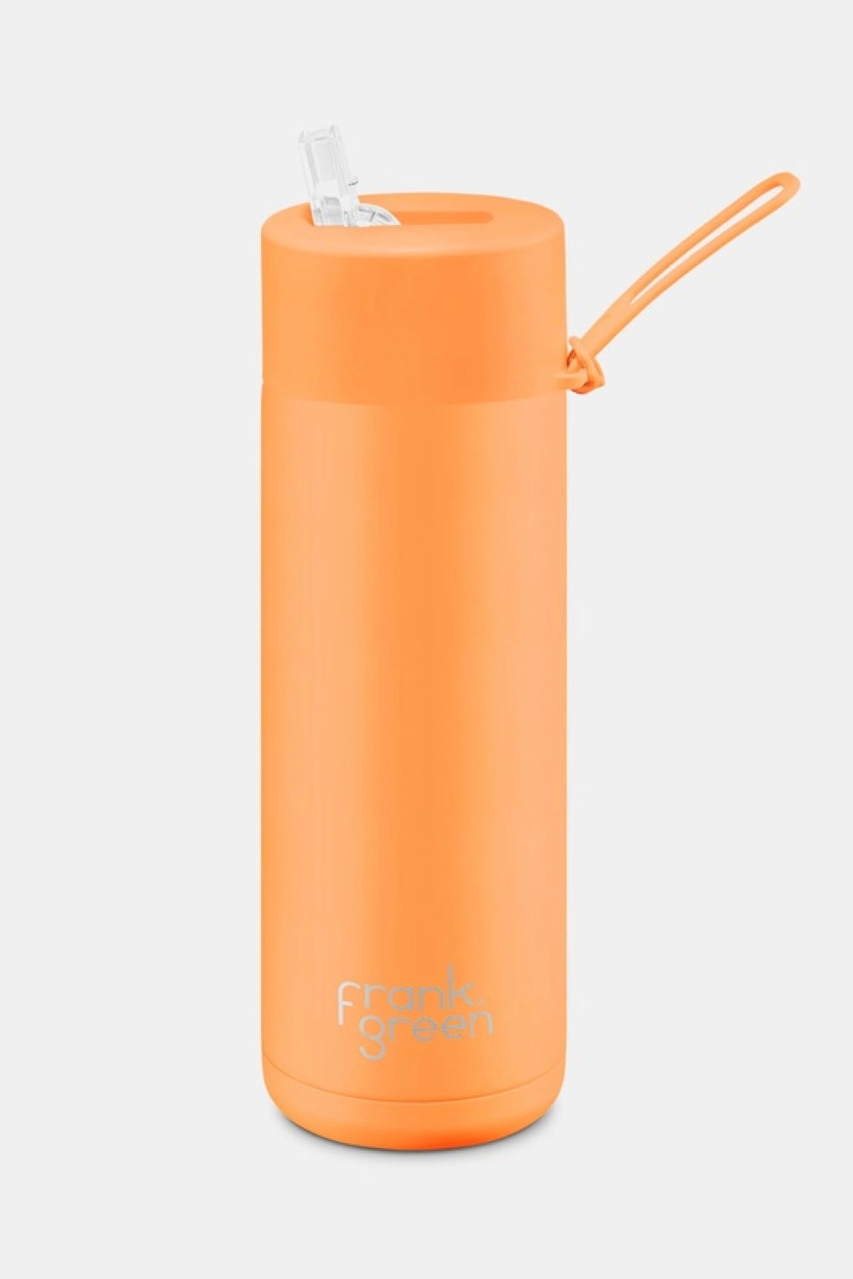 Straw Lid Ceramic Reusable Bottle Neon Orange 20oz