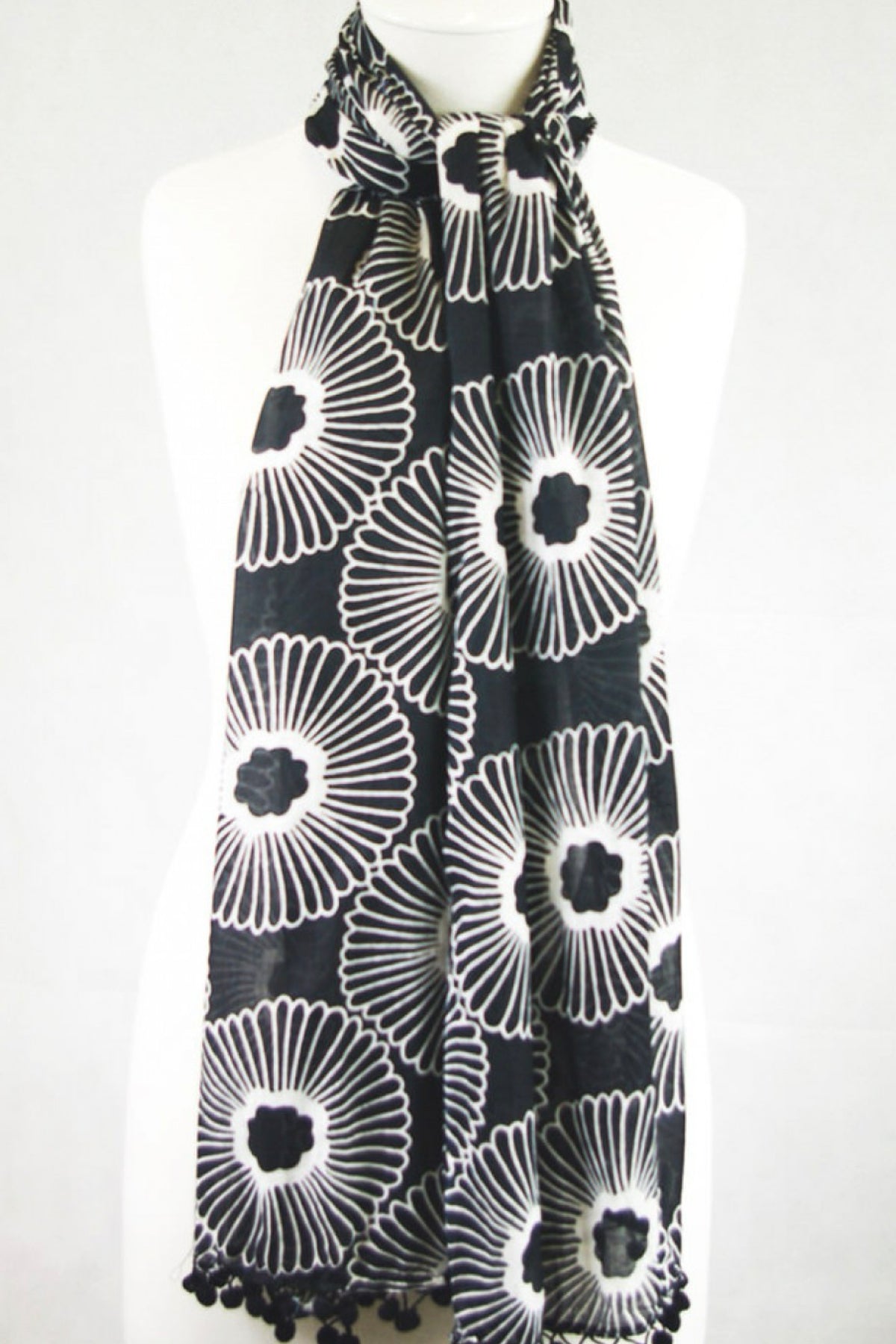 Scarf Bloom Black