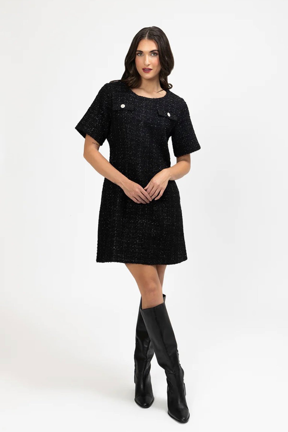 Coco Dress Black Texture