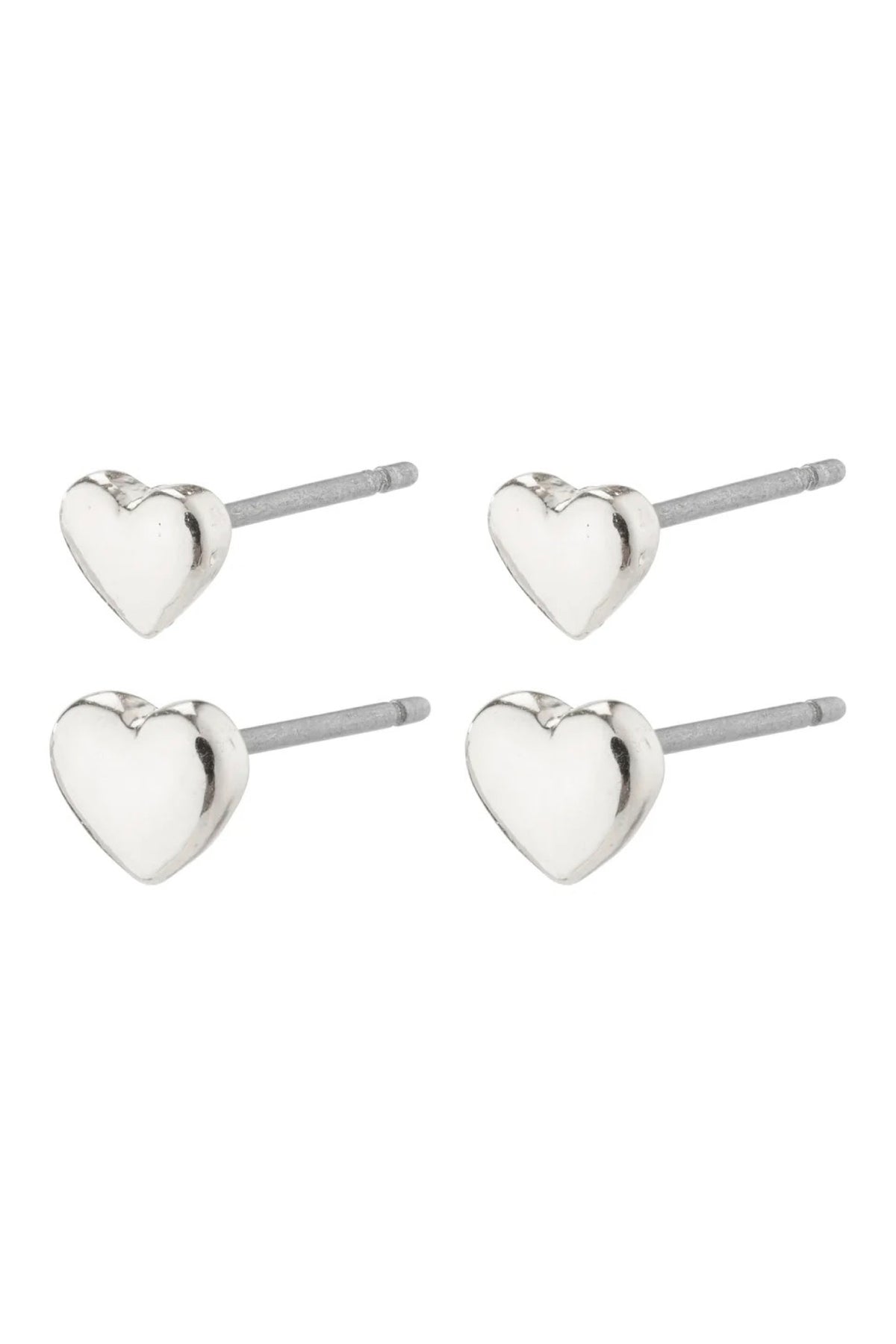 Afroditte Recycled Heart Earrings Silver Plated