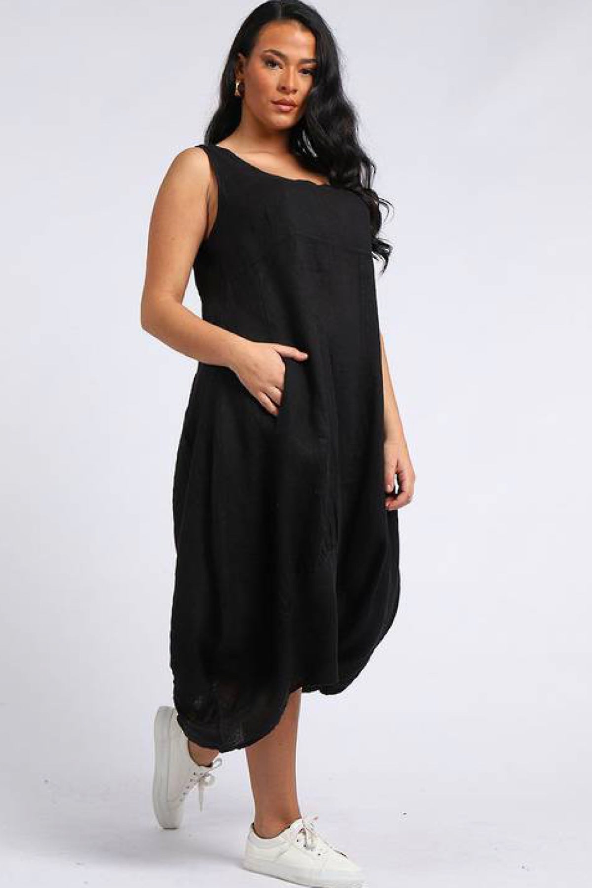 Gabriella Linen Dress Black