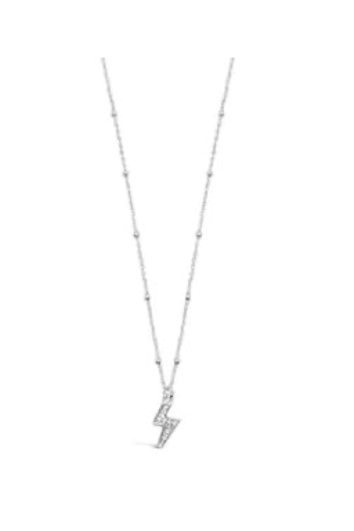 Ball Chain With CZ Lightening Bolt