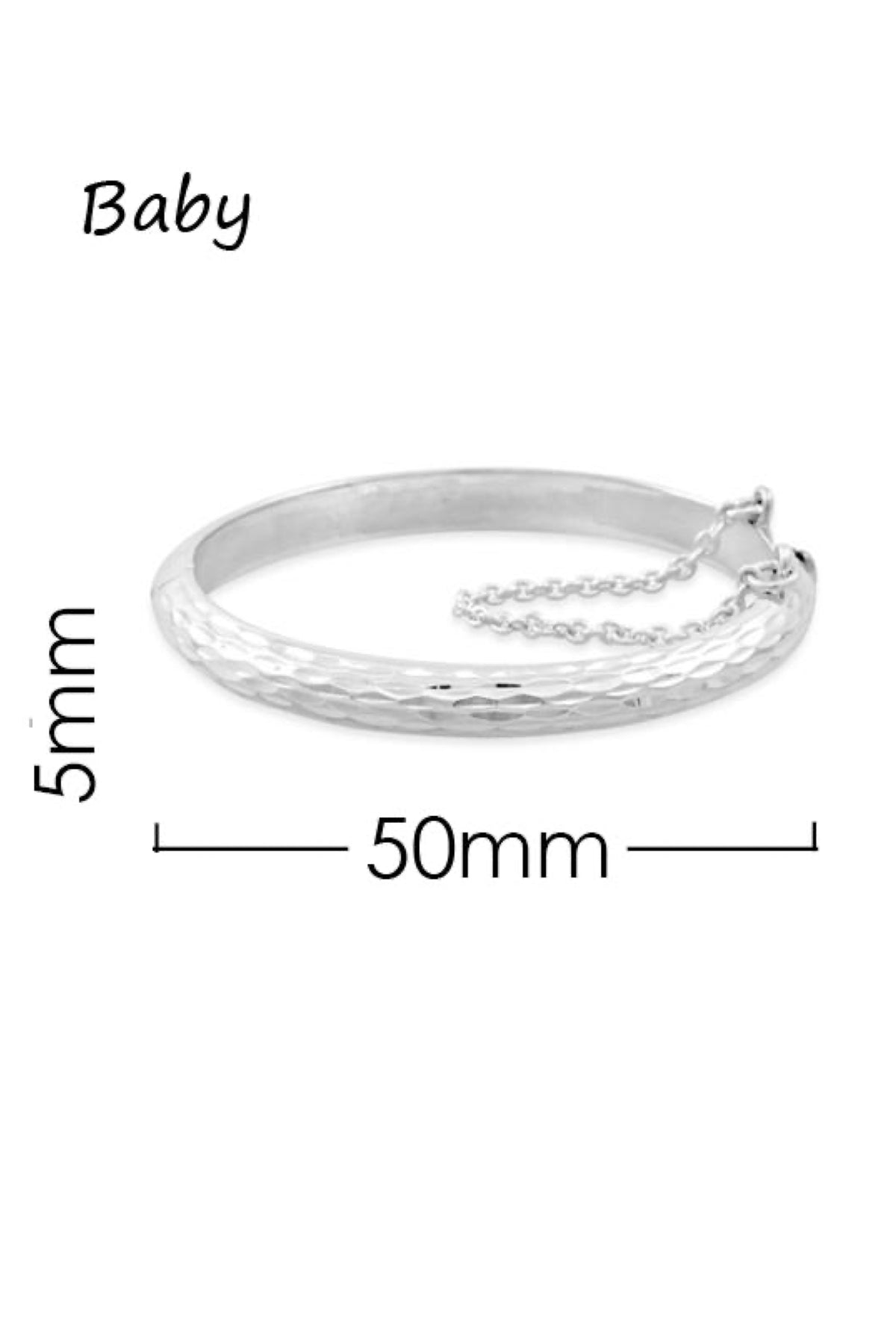 Pattened Sterling Silver Baby Bangle